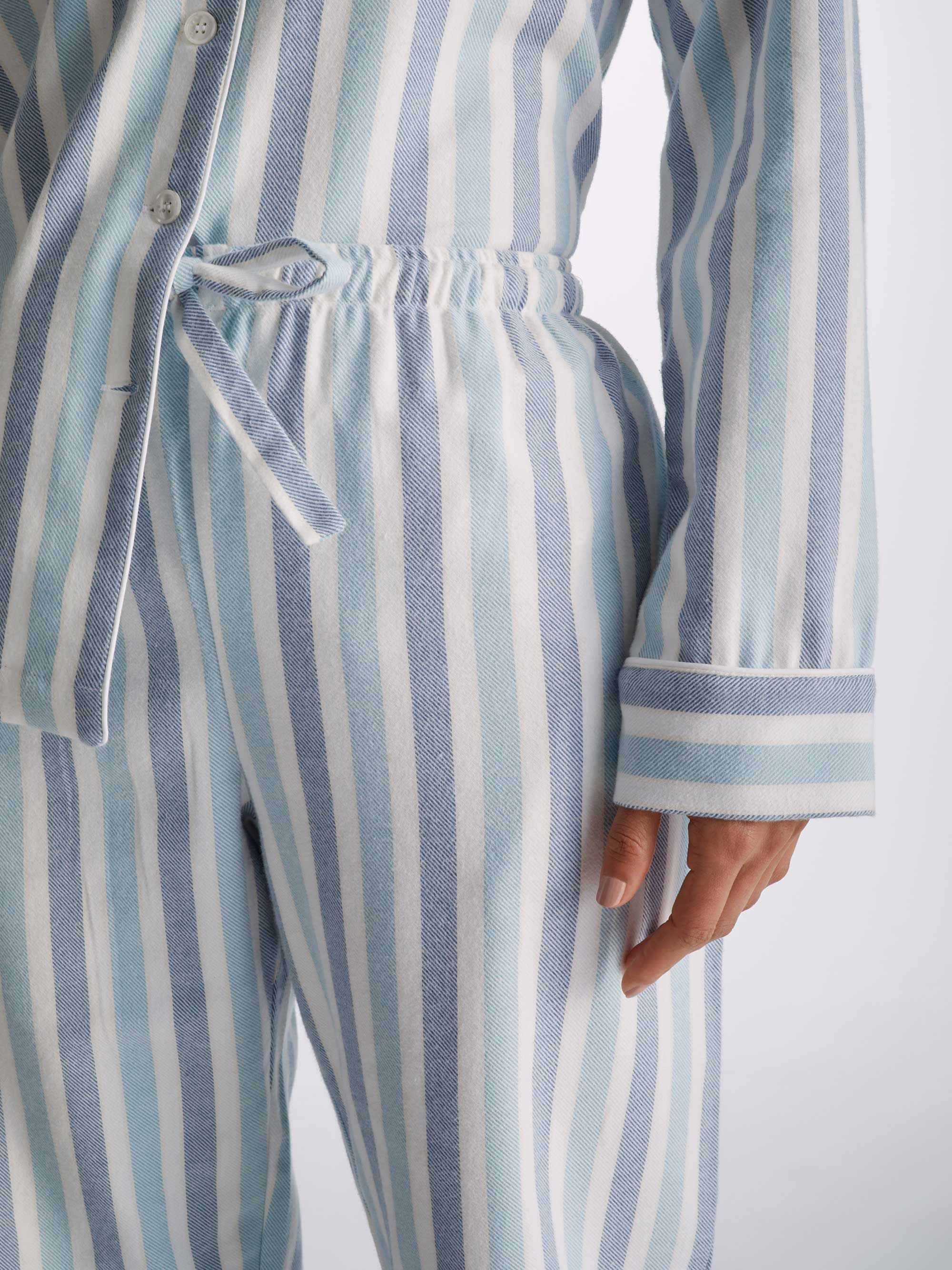 Women's Pyjamas Kelburn 35 Brushed Cotton Blue sold by Derek Rose product image thumbnail 5