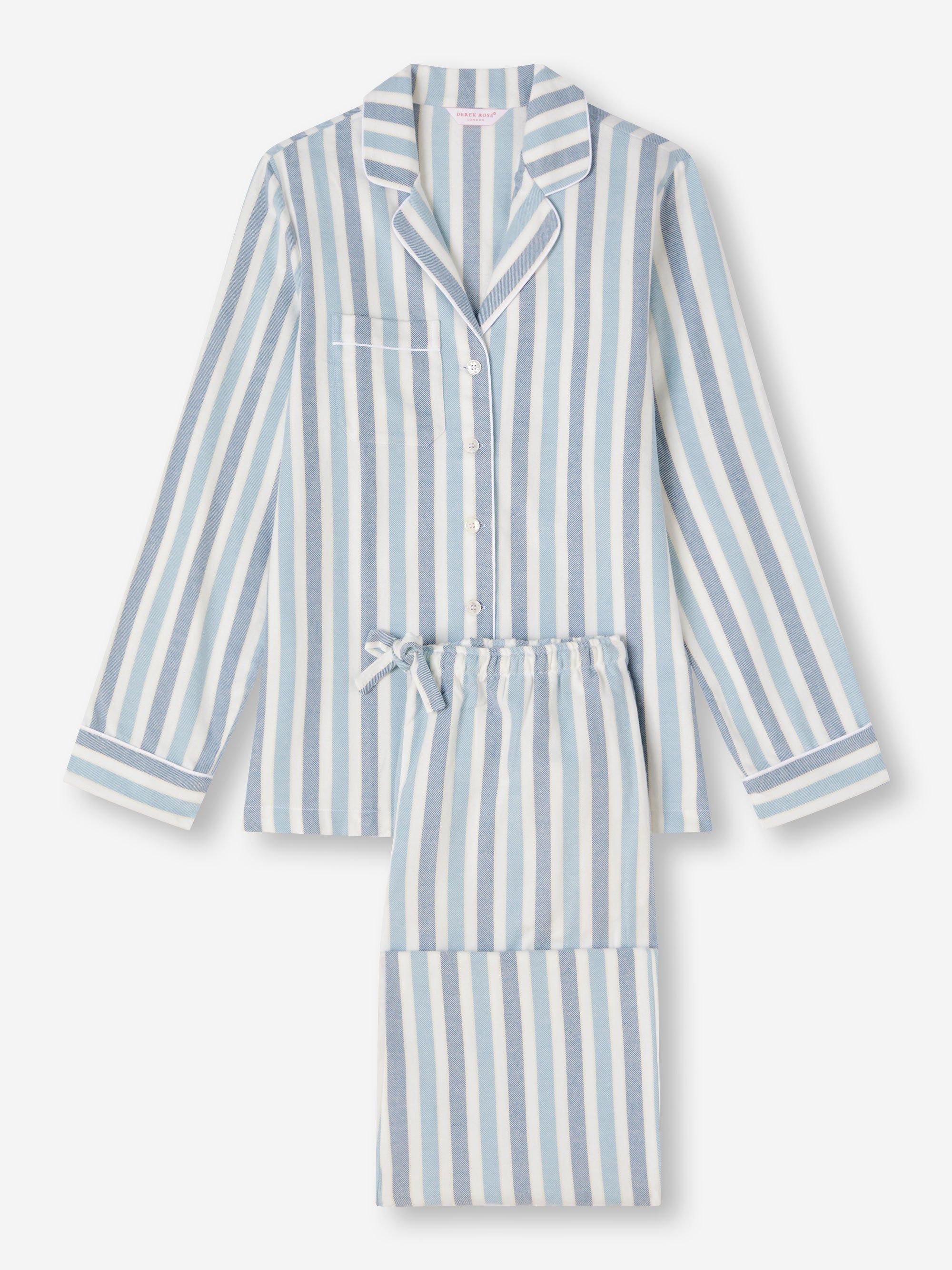 Women's Pyjamas Kelburn 35 Brushed Cotton Blue sold by Derek Rose product image thumbnail 2