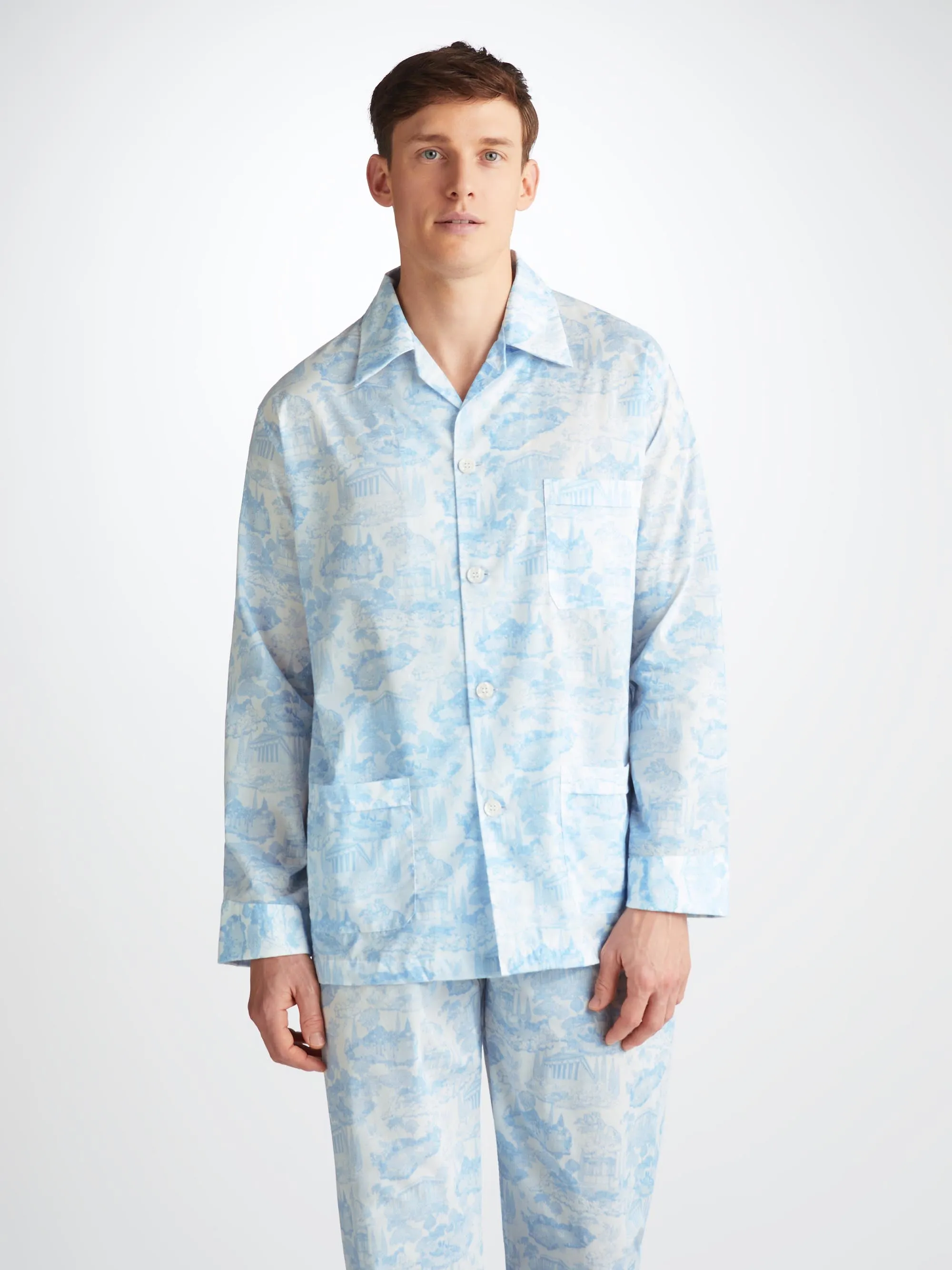 Men's Classic Fit Pajamas Ledbury 77 Cotton Batiste White sold by Derek Rose product image thumbnail 4