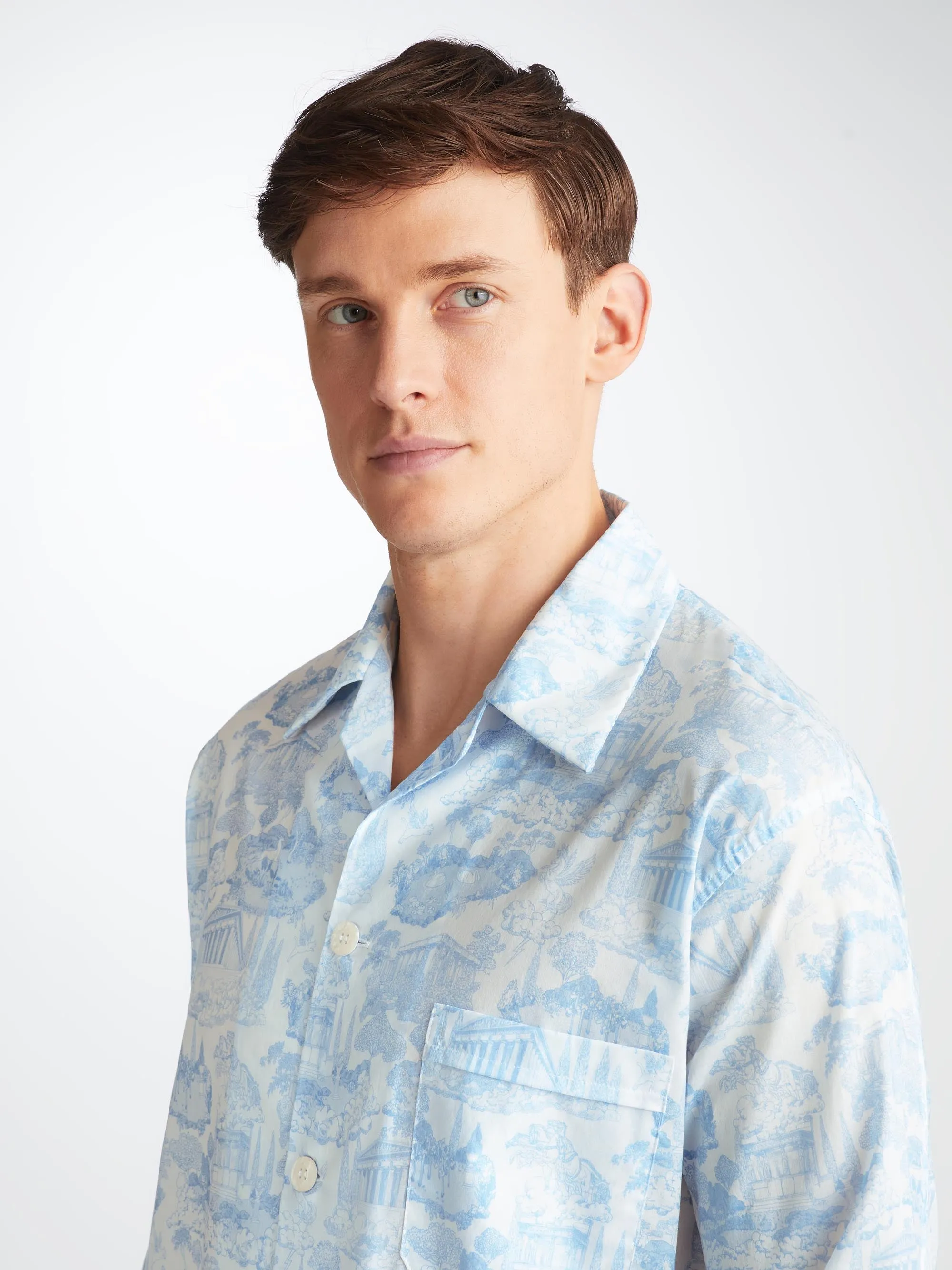 Men's Classic Fit Pajamas Ledbury 77 Cotton Batiste White sold by Derek Rose