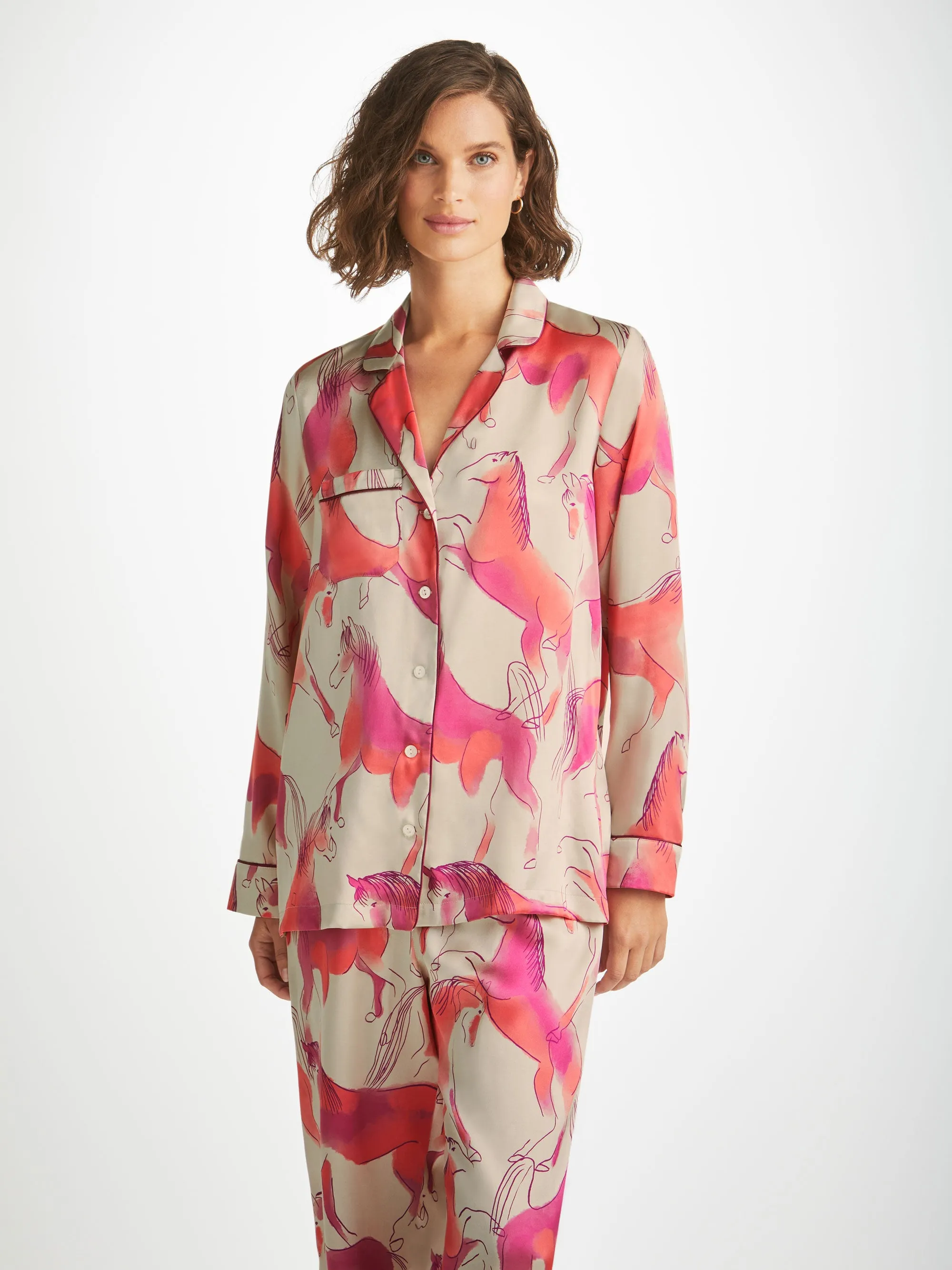 Women's Pyjamas Brindisi 96 Silk Satin Cream sold by Derek Rose