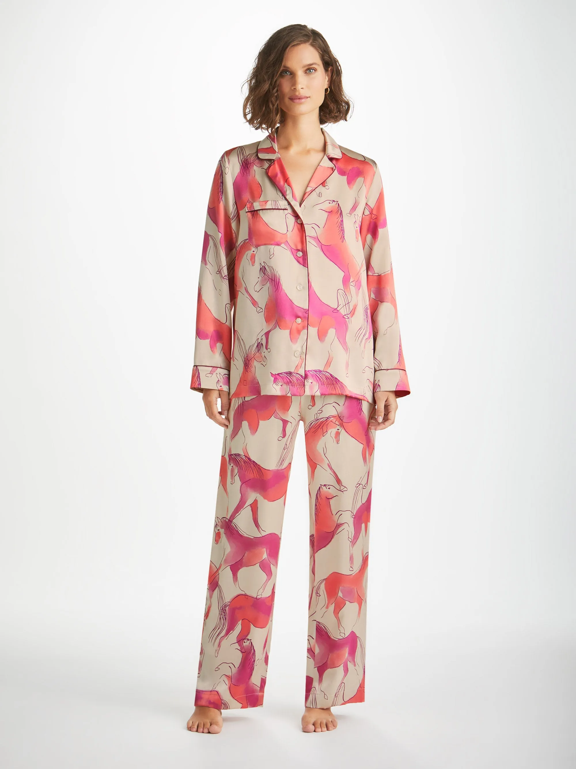 Women's Pyjamas Brindisi 96 Silk Satin Cream sold by Derek Rose product image thumbnail 3