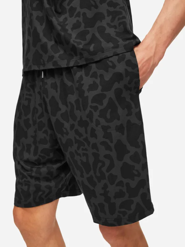 Men's Lounge Shorts London 7 Micro Modal Stretch Black sold by Derek Rose
