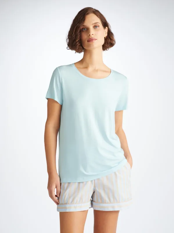 Women's T-Shirt Lara Micro Modal Stretch Ice Blue sold by Derek Rose