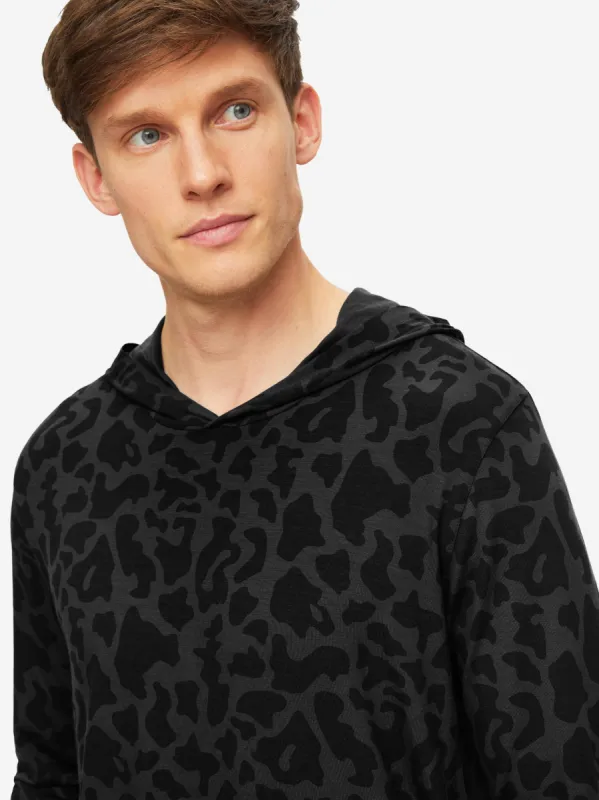 Men's Pullover Hoodie London 7 Micro Modal Stretch Black sold by Derek Rose