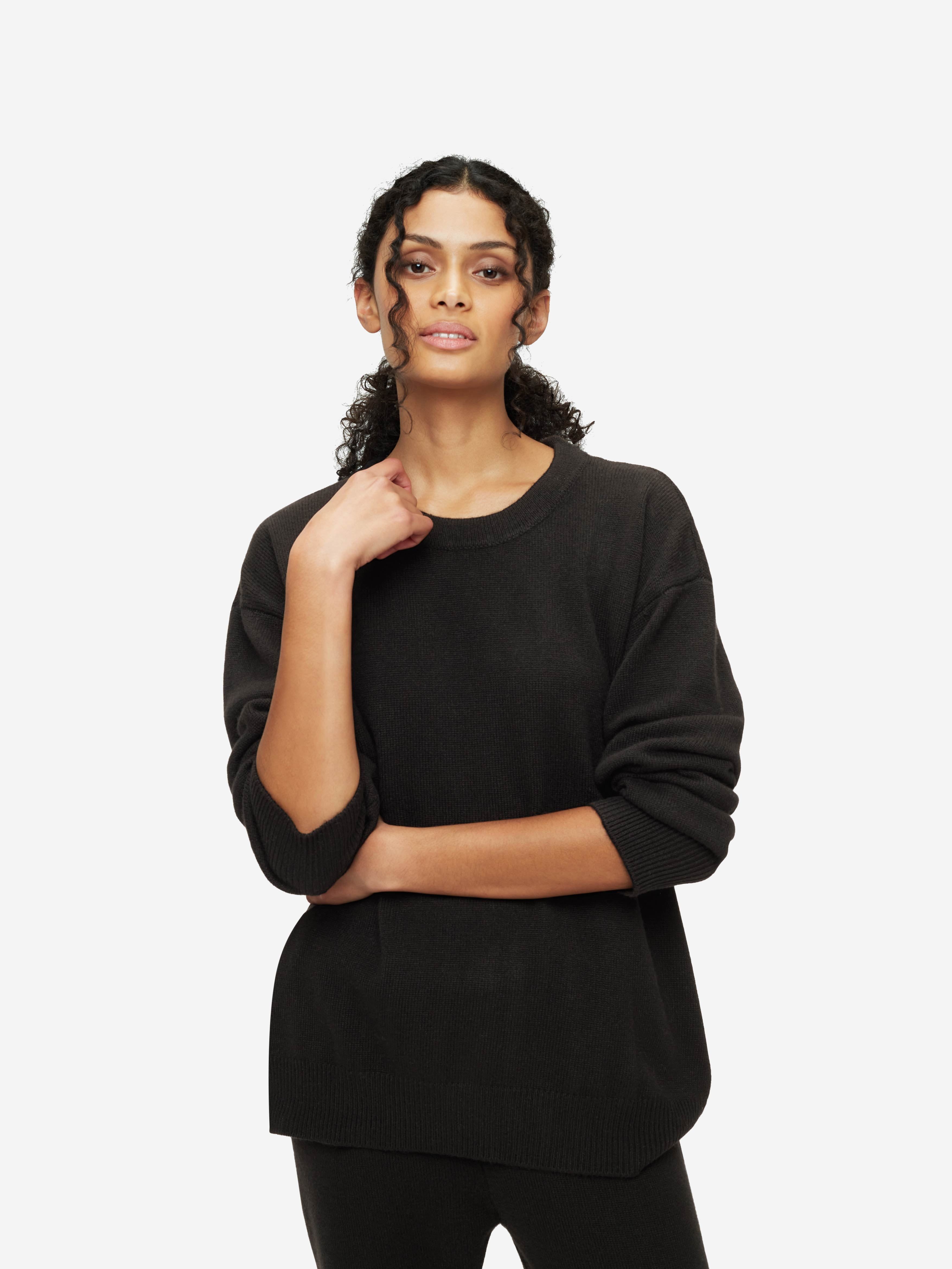 Women's Relaxed Sweater Daphne Cashmere Black sold by Derek Rose product image thumbnail 5