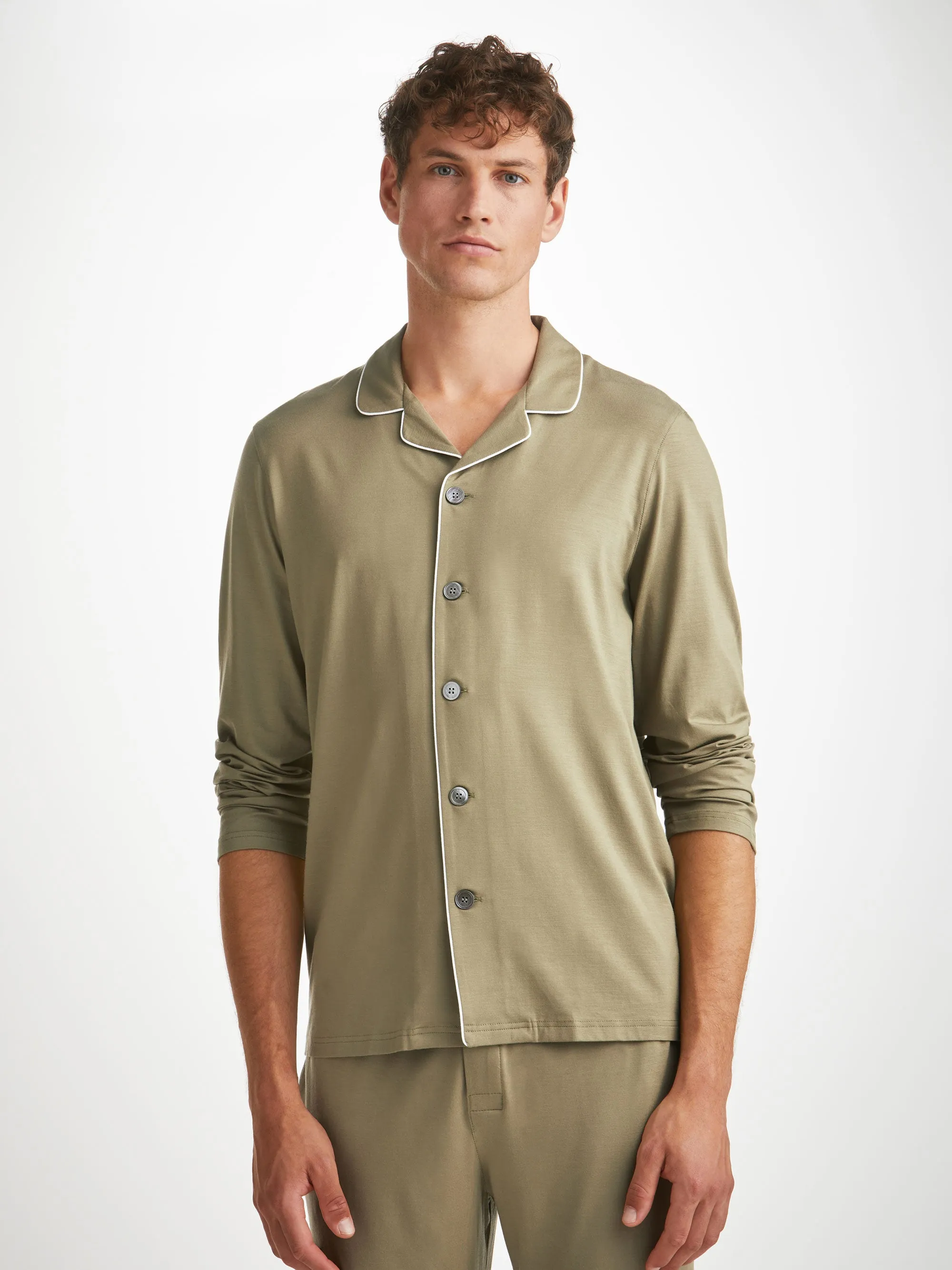 Men's Pyjamas Basel Micro Modal Stretch Khaki sold by Derek Rose