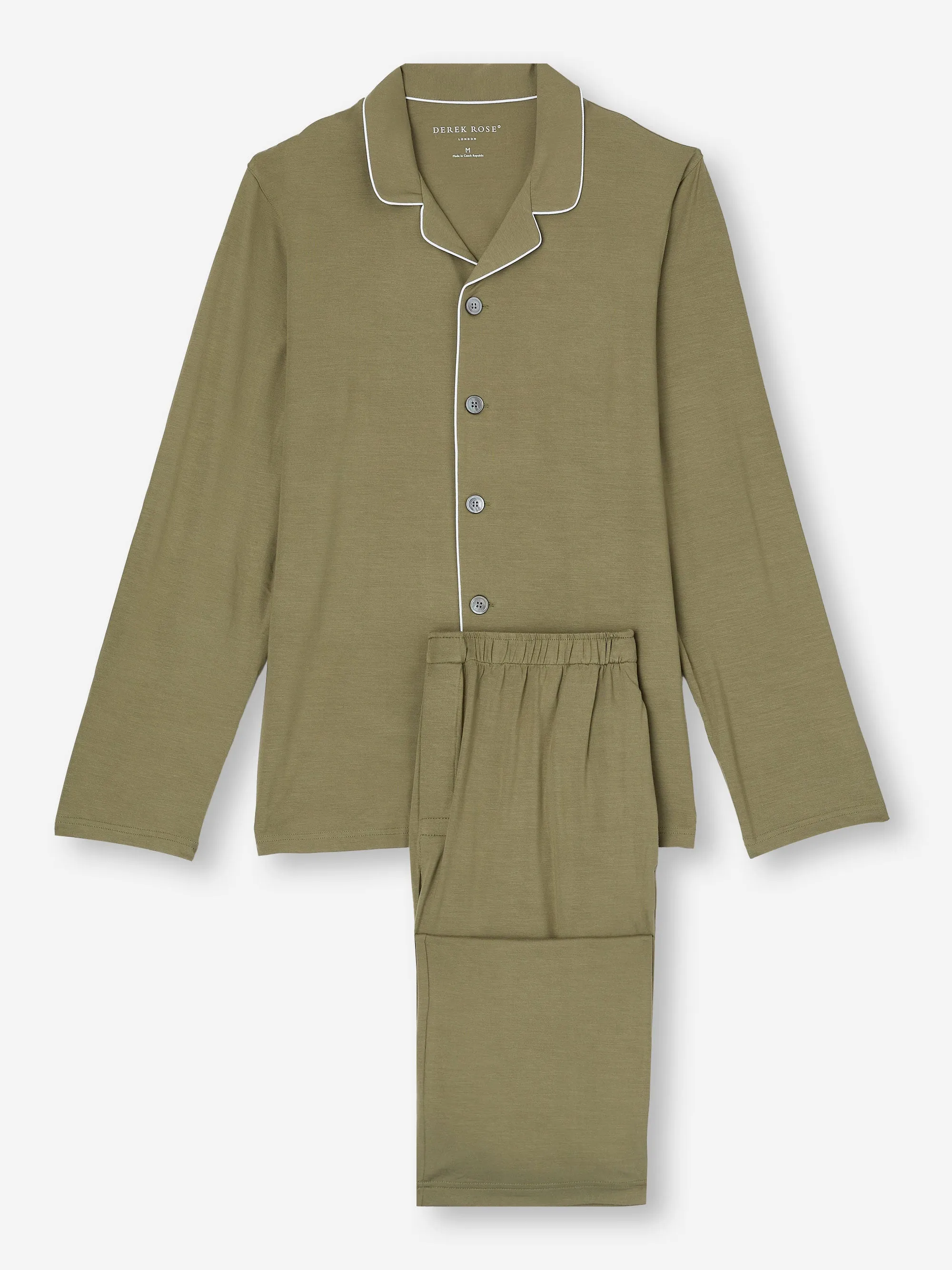 Men's Pyjamas Basel Micro Modal Stretch Khaki sold by Derek Rose product image thumbnail 2