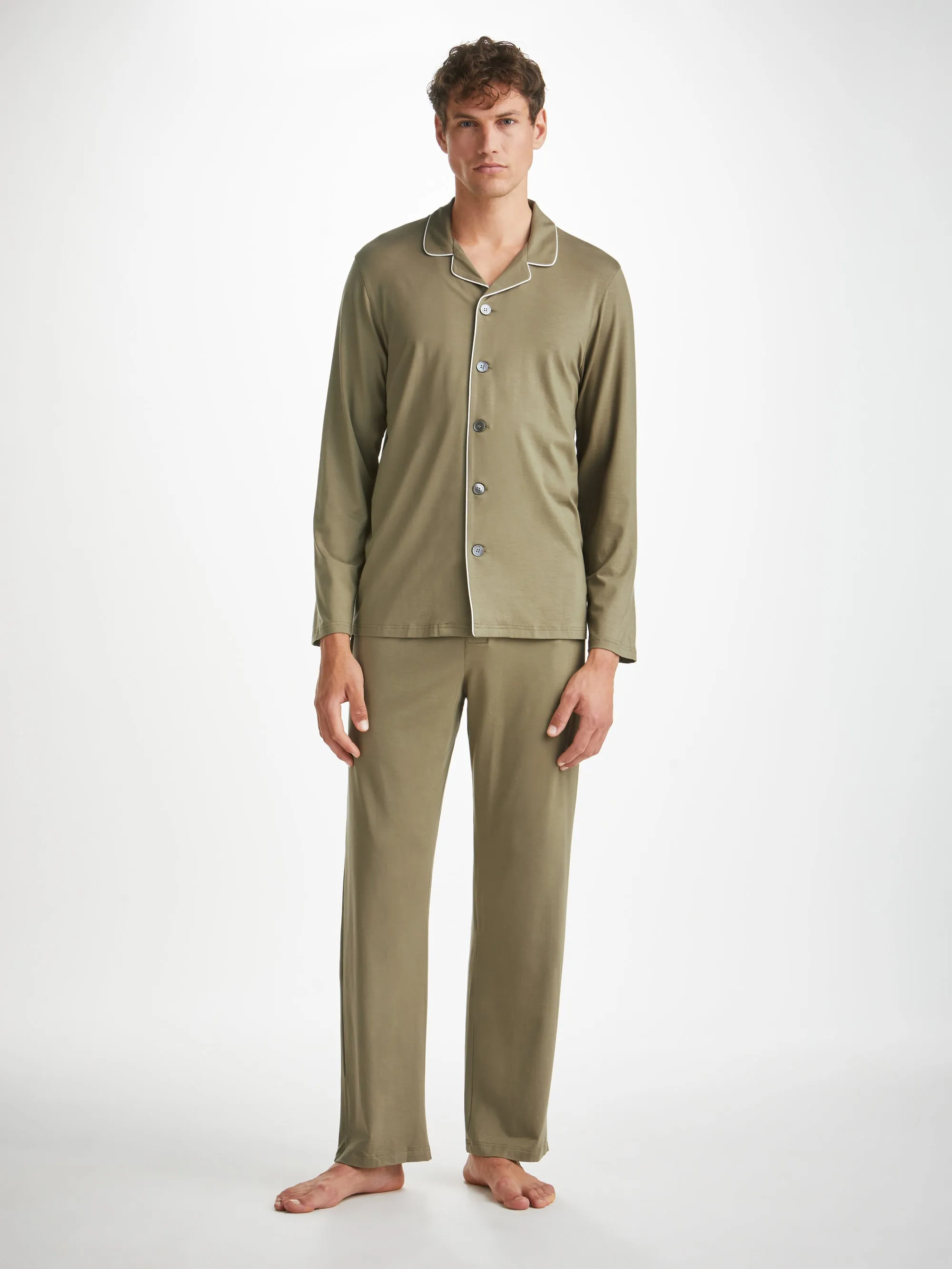 Men's Pyjamas Basel Micro Modal Stretch Khaki sold by Derek Rose product image thumbnail 3