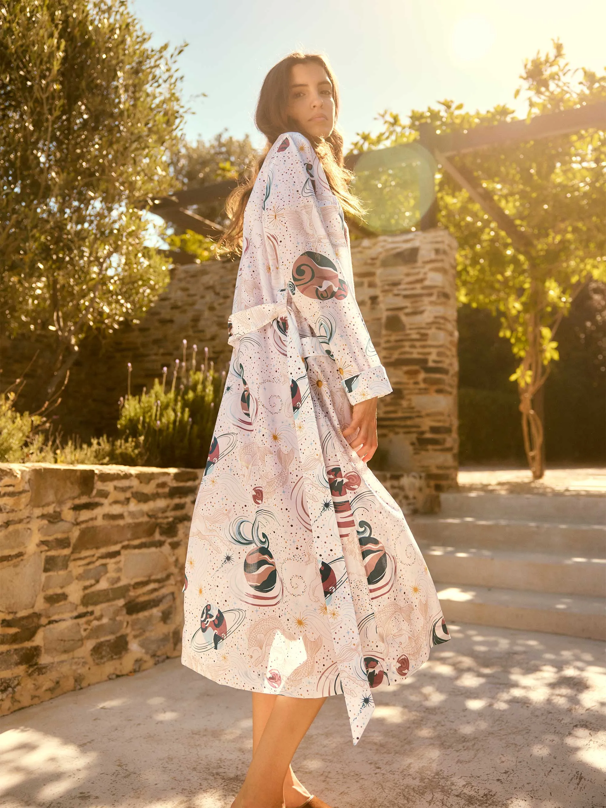 Women's Long Robe Ledbury 76 Cotton Batiste White sold by Derek Rose