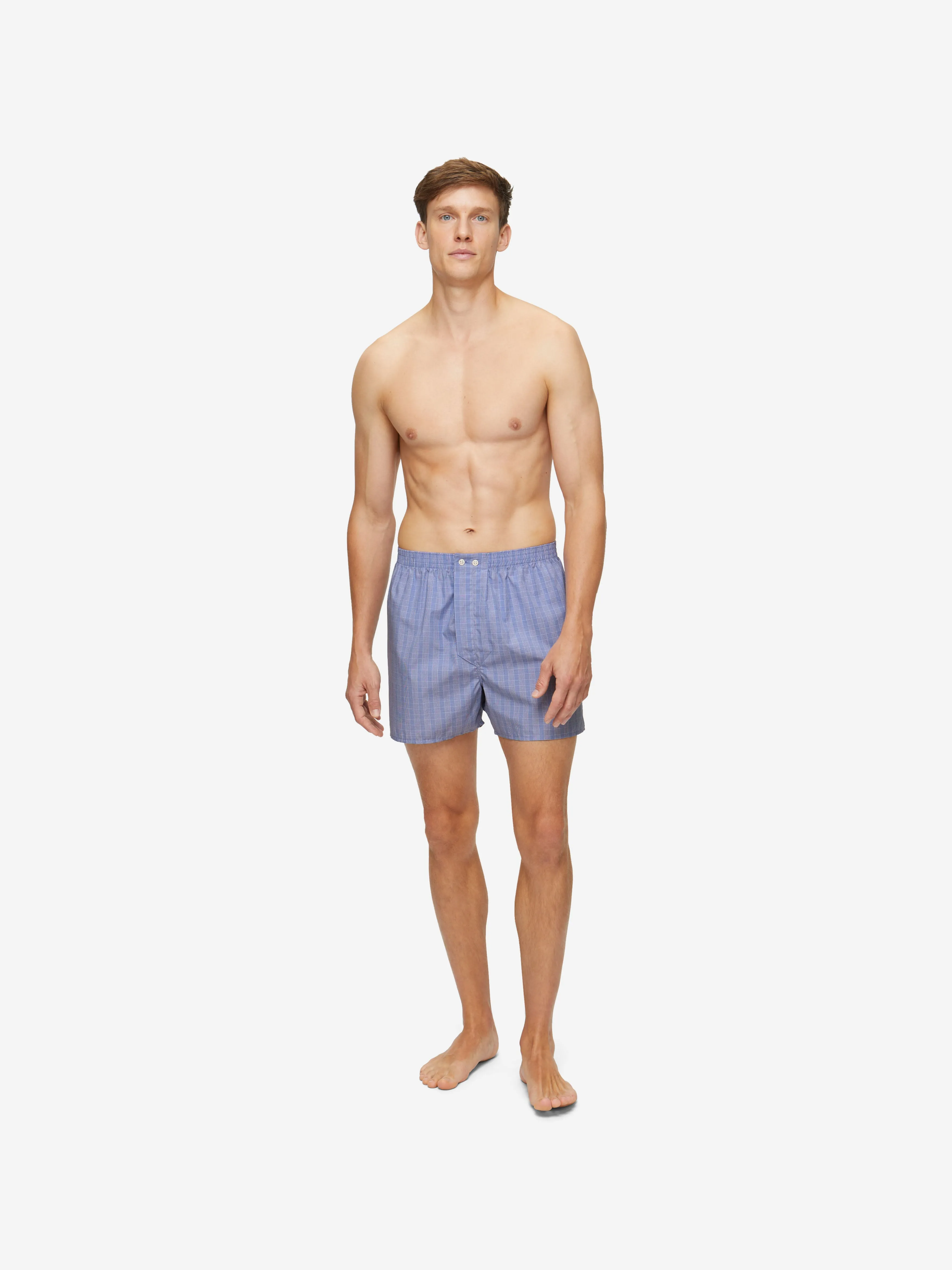 Men's Classic Fit Boxers Felsted 3 Cotton Blue sold by Derek Rose product image thumbnail 5