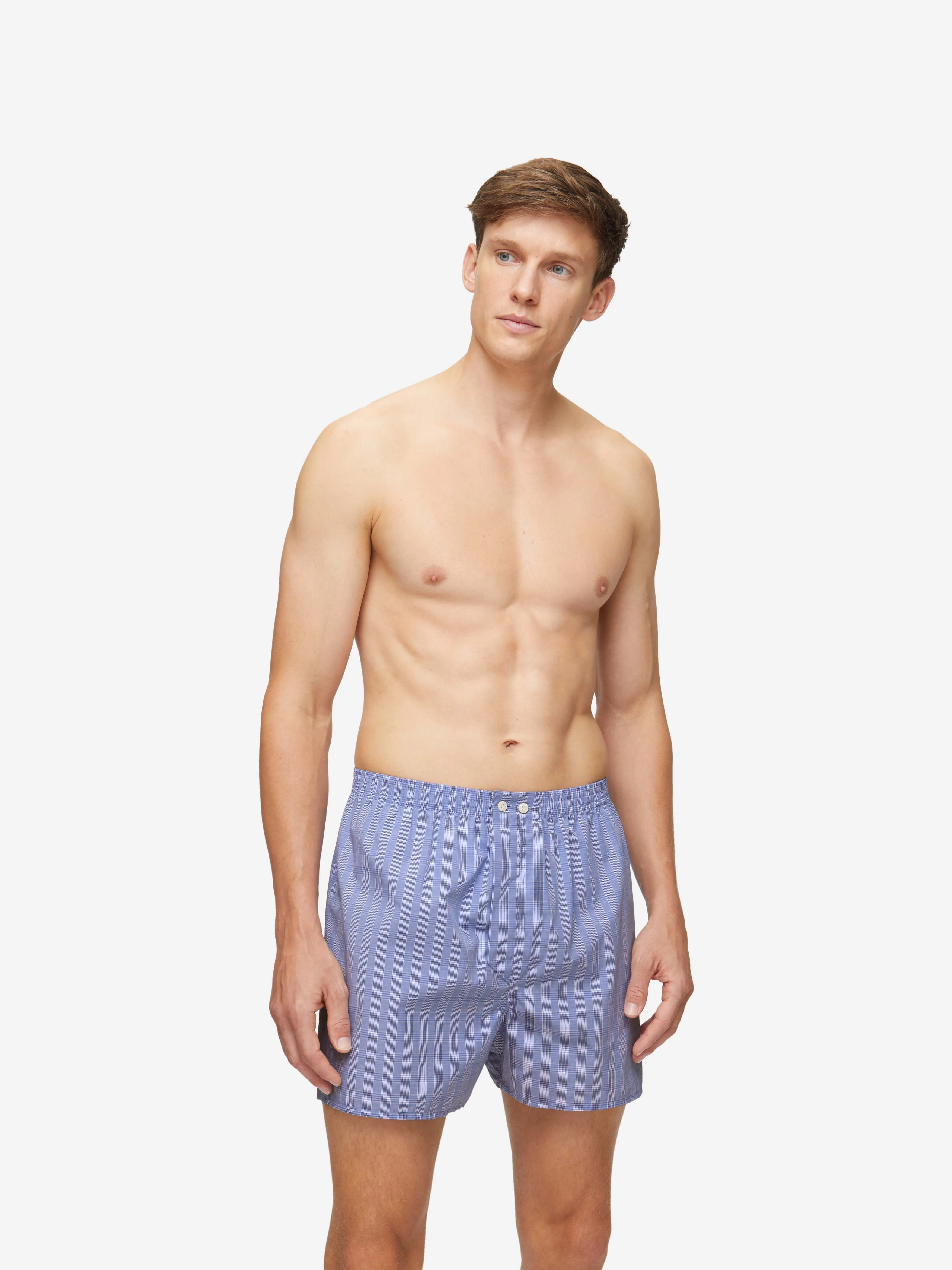 Men's Classic Fit Boxers Felsted 3 Cotton Blue sold by Derek Rose product image thumbnail 4