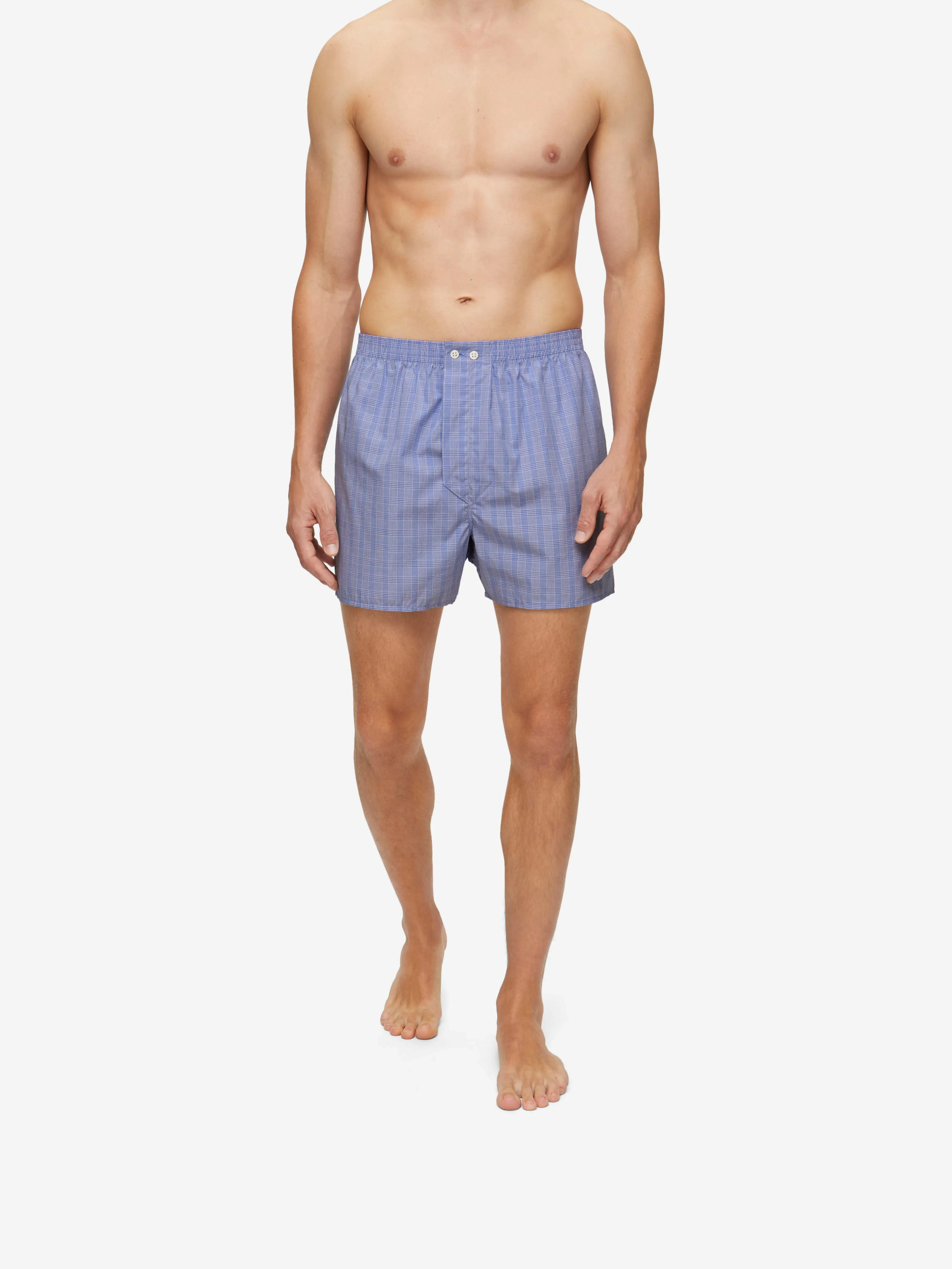 Men's Classic Fit Boxers Felsted 3 Cotton Blue sold by Derek Rose product image thumbnail 3