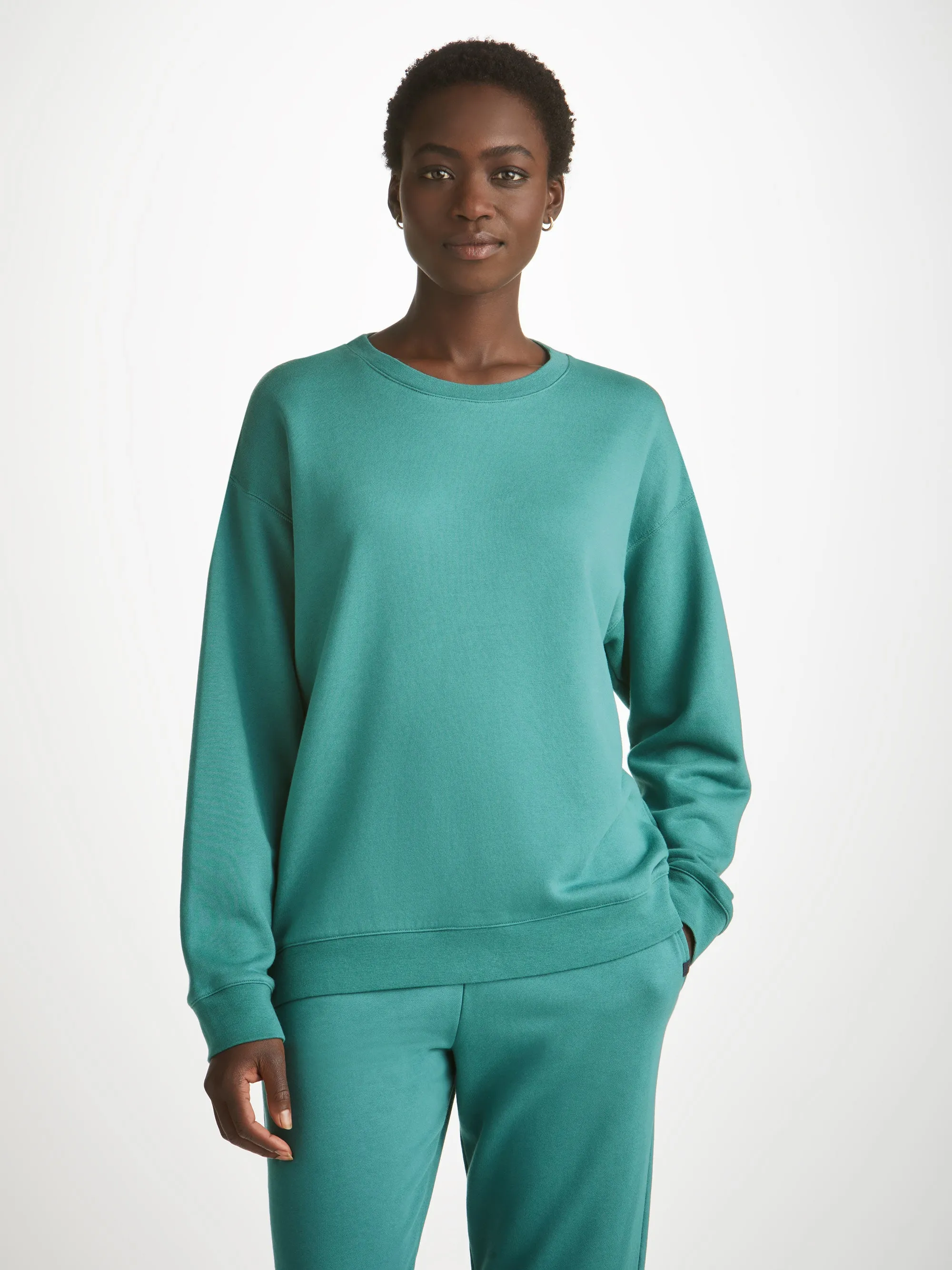 Women's Quinn Sweatshirt and Sweatpants Teal sold by Derek Rose product image thumbnail 3