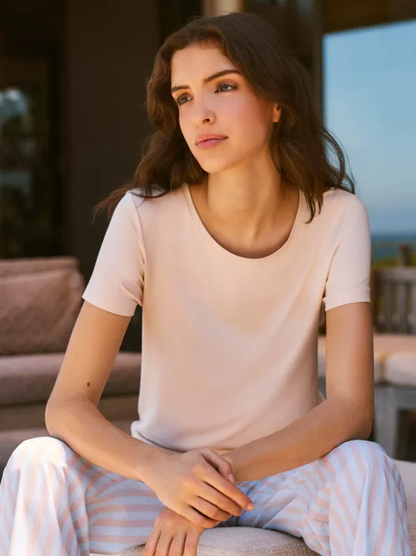 Women's T-Shirt Lara Micro Modal Stretch Cream sold by Derek Rose