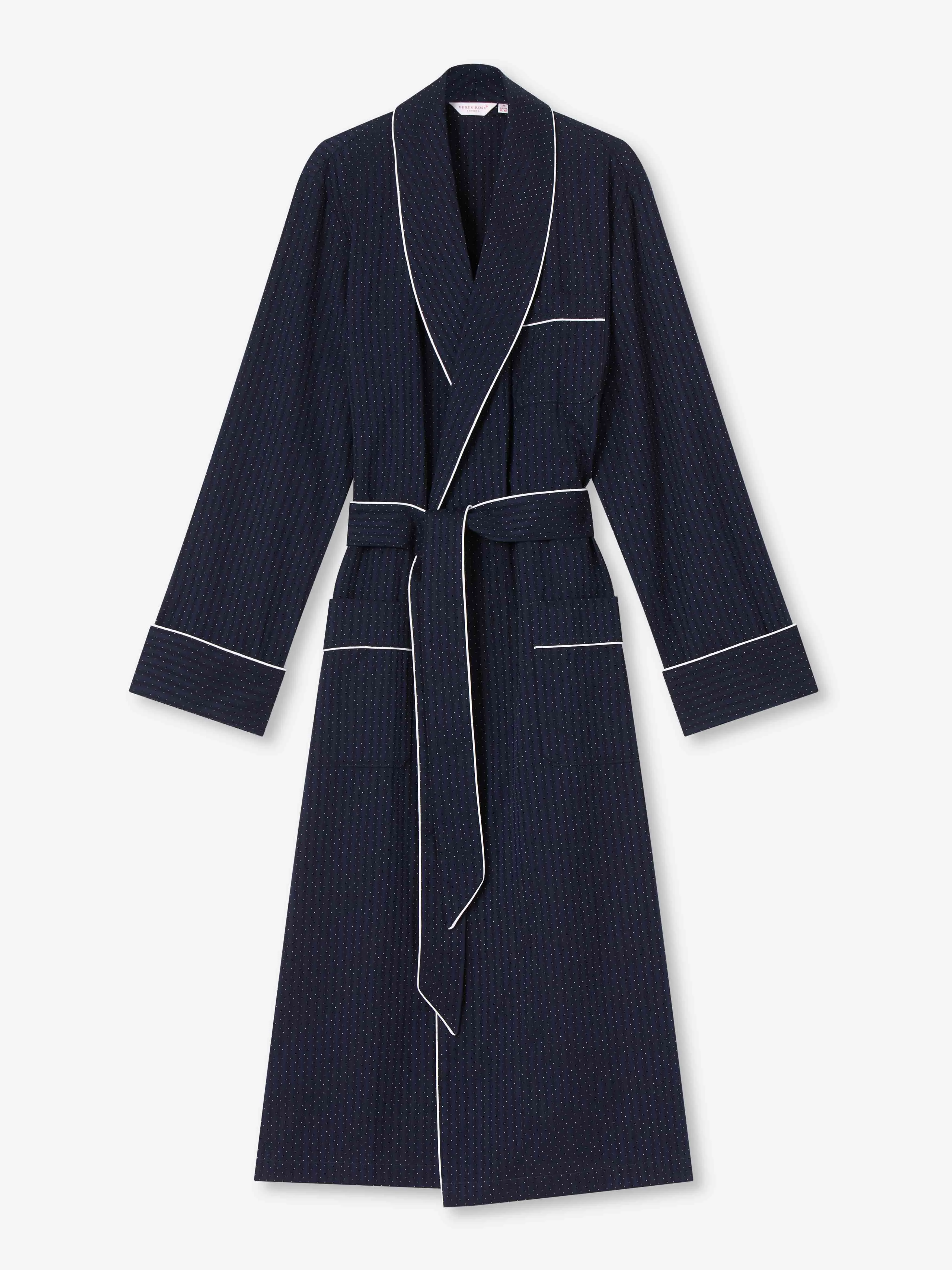 Men's Robe Royal 40 Cotton Navy sold by Derek Rose product image thumbnail 2