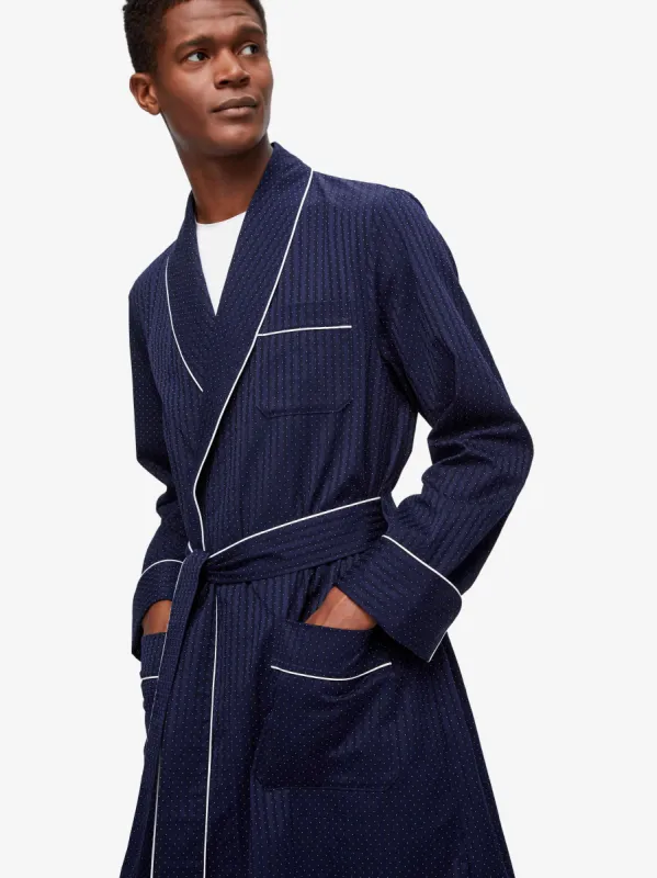 Men's Robe Royal 40 Cotton Navy sold by Derek Rose