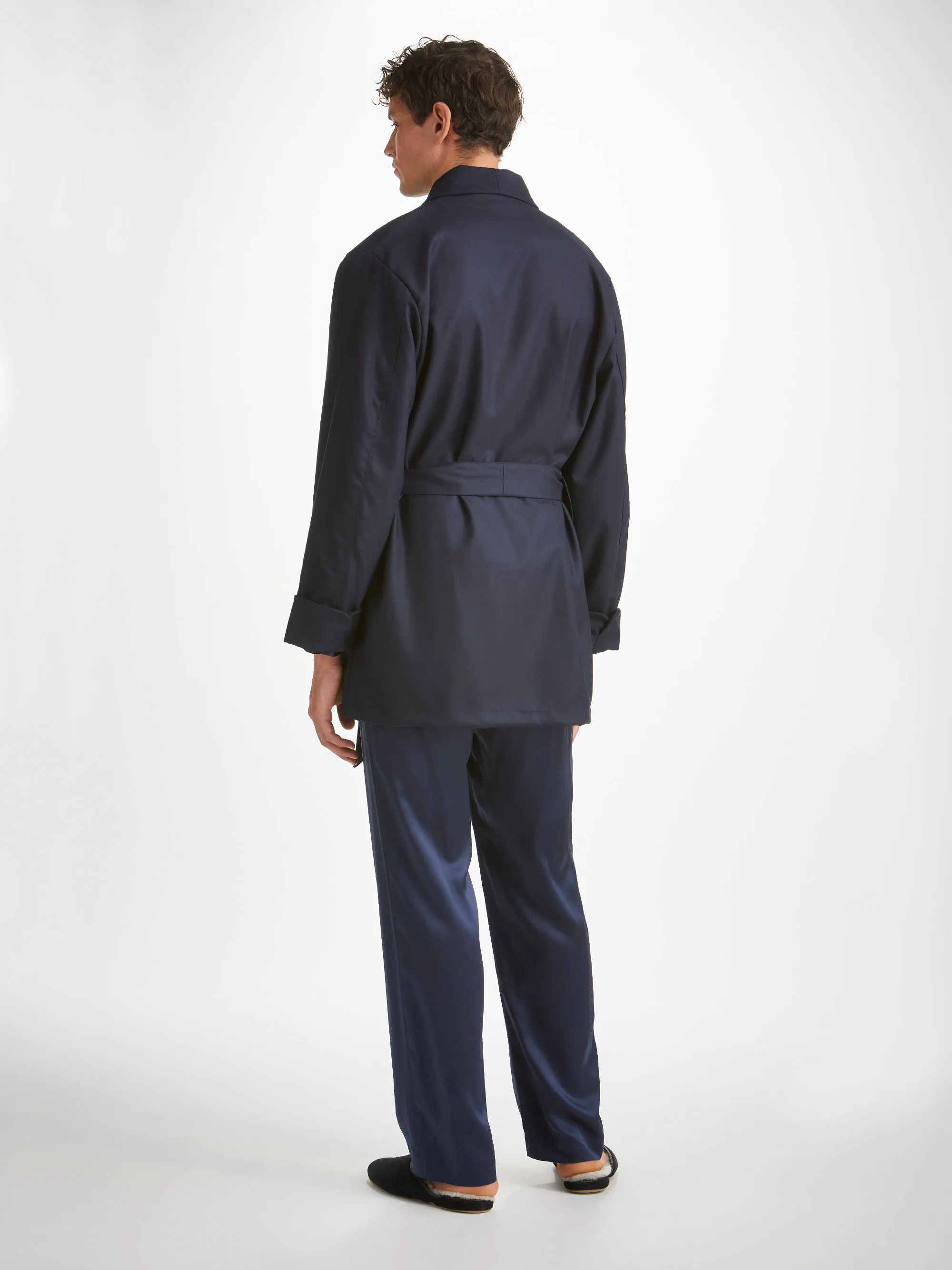 Men's Smoking Jacket Westminster 2 Wool Navy sold by Derek Rose product image thumbnail 4