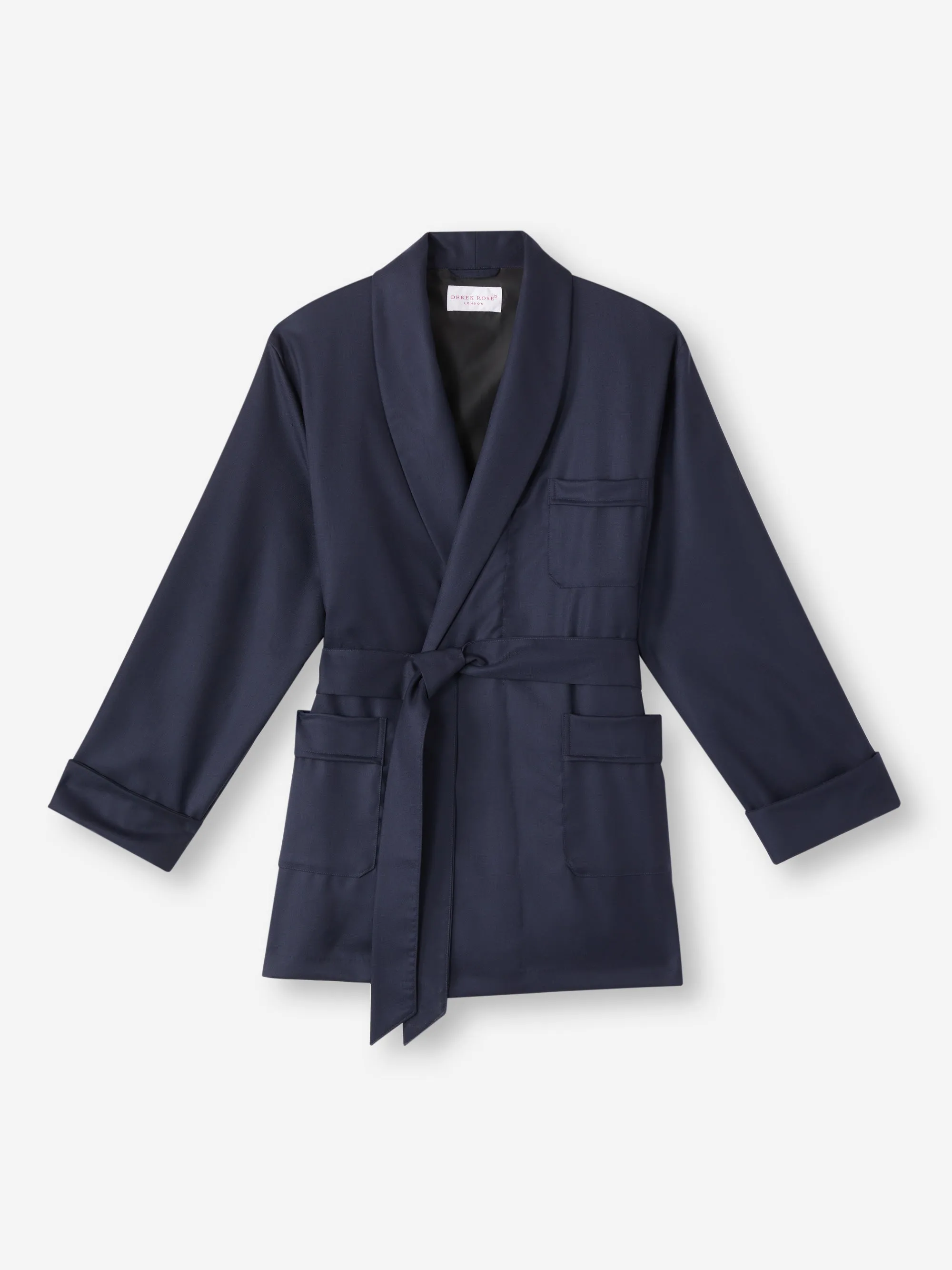 Men's Smoking Jacket Westminster 2 Wool Navy sold by Derek Rose product image thumbnail 2