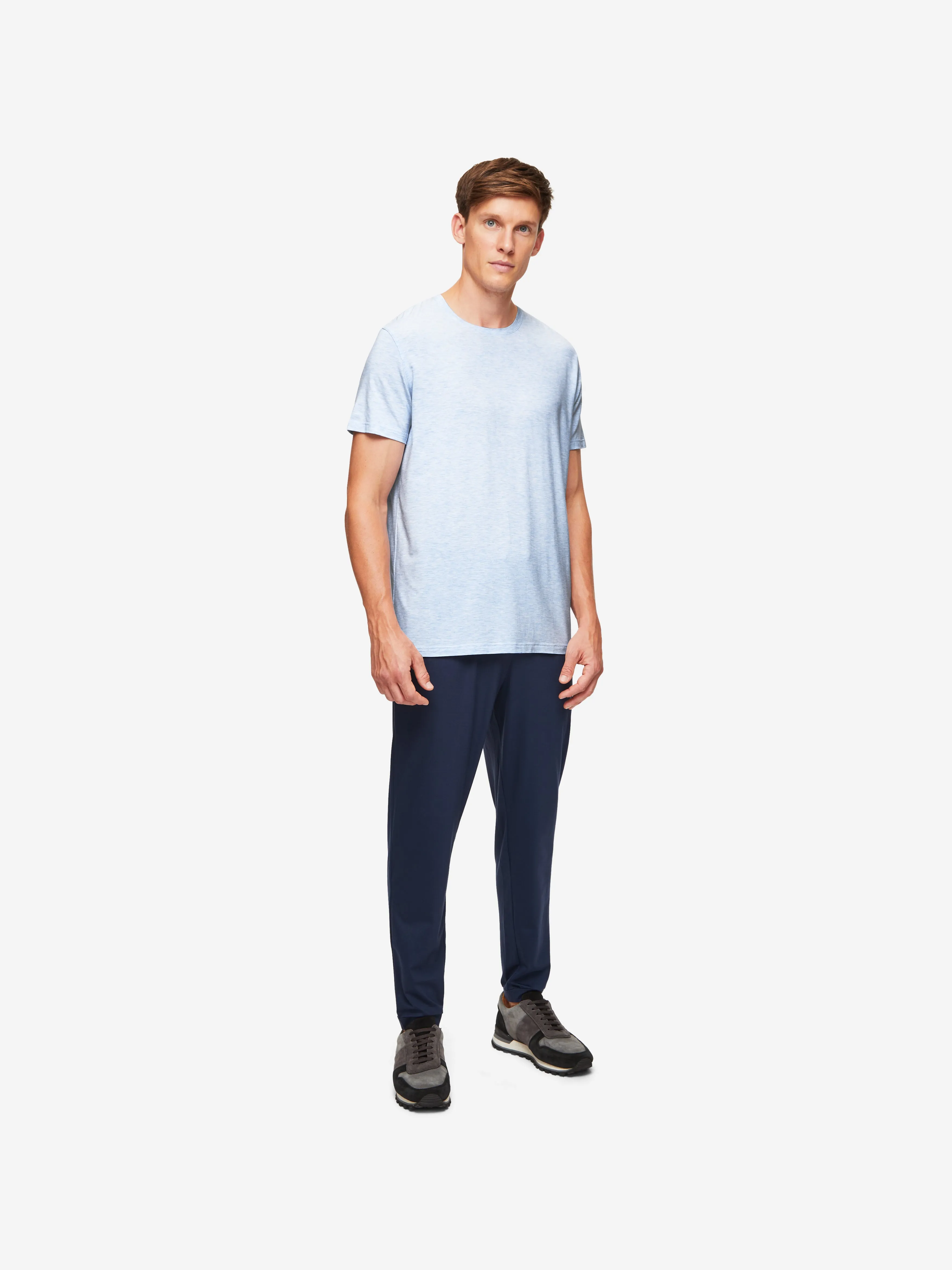 Ethan Micro Modal T-Shirt Light Blue Marl sold by Derek Rose product image thumbnail 4