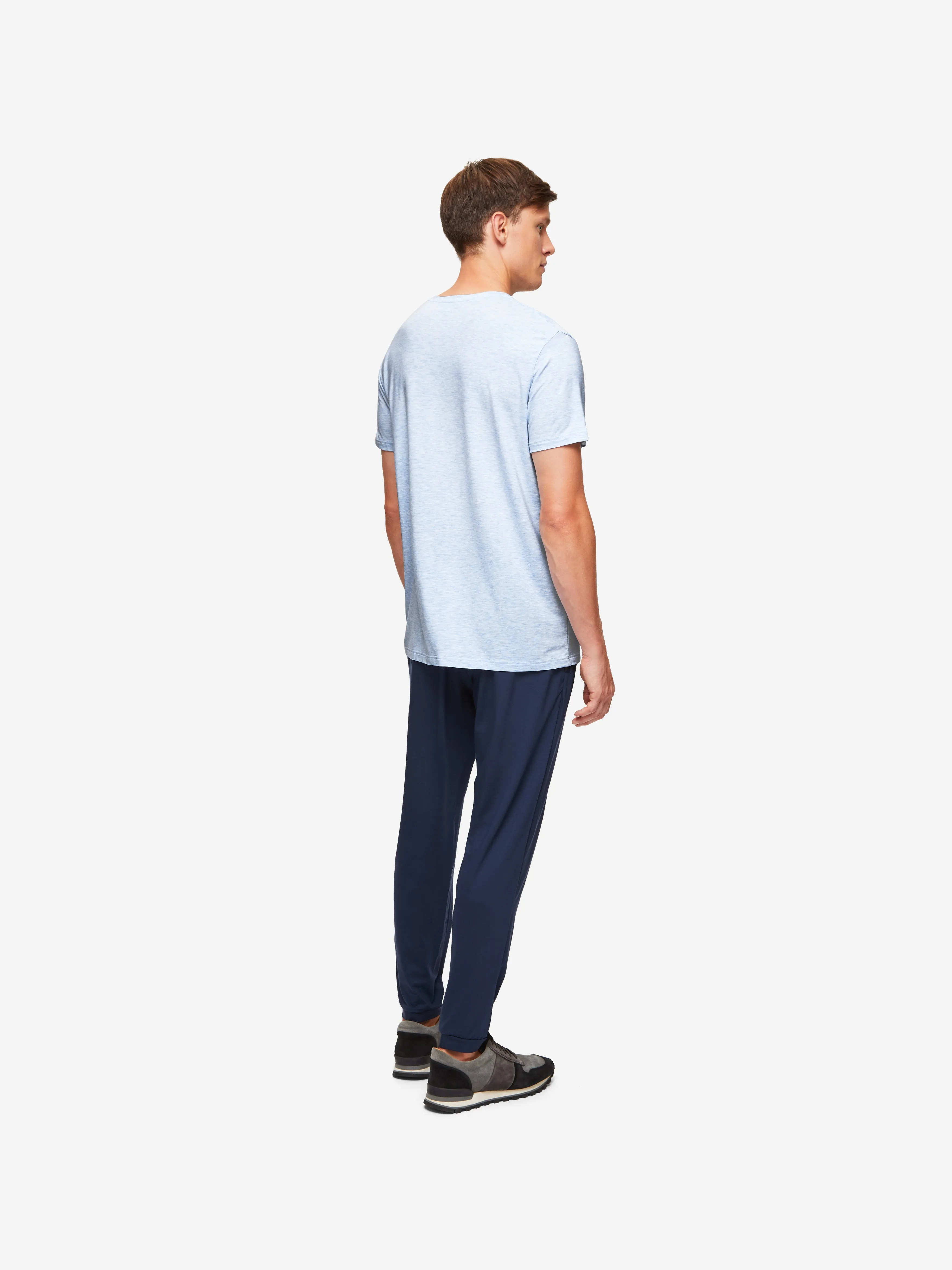 Ethan Micro Modal T-Shirt Light Blue Marl sold by Derek Rose product image thumbnail 5