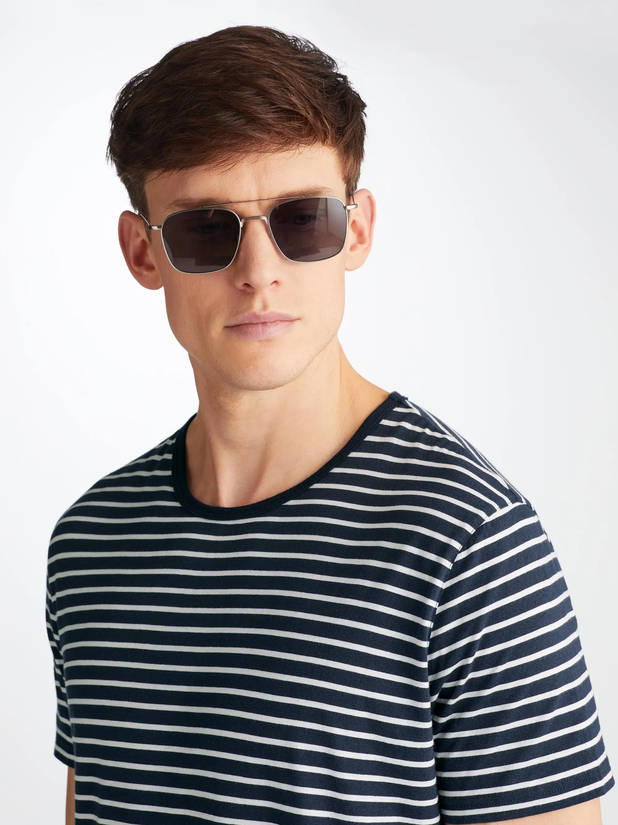 Men's T-Shirt Ryder Pima Cotton Navy sold by Derek Rose product image thumbnail 5