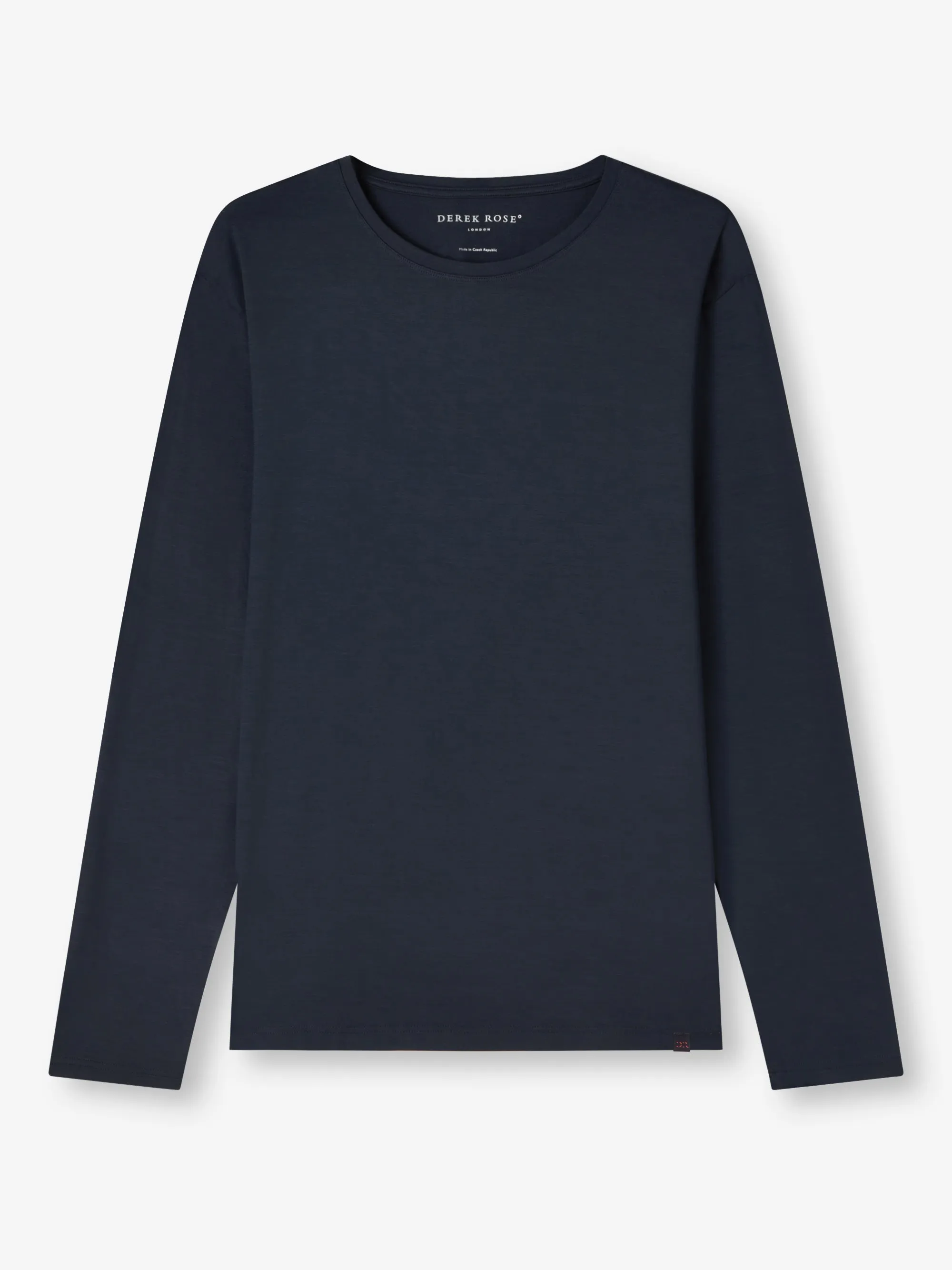 Men's Long Sleeve T-Shirt Basel Micro Modal Stretch Navy sold by Derek Rose product image thumbnail 2