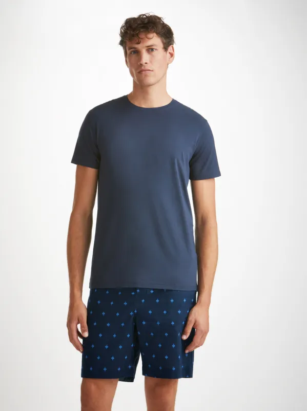Men's Lounge Shorts Nelson 98 Cotton Batiste Navy sold by Derek Rose