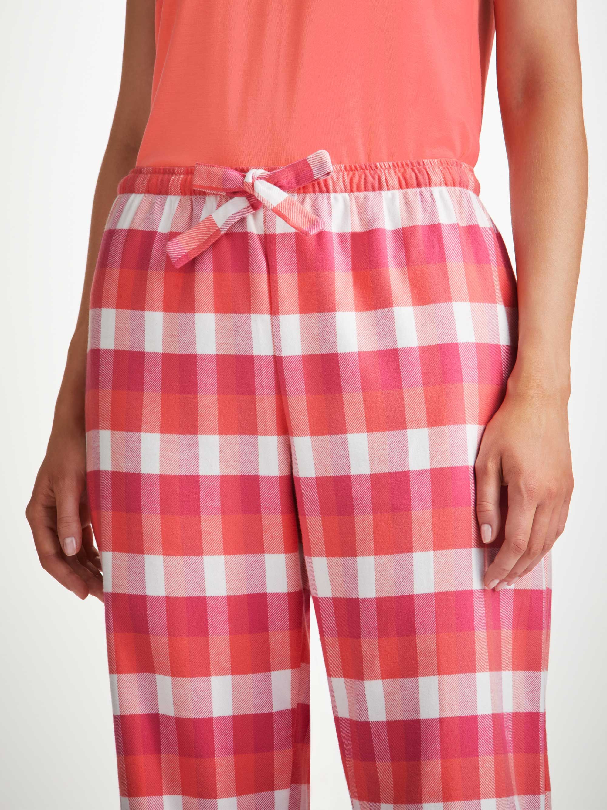 Women's Lounge Trousers Kelburn 39 Brushed Cotton Pink sold by Derek Rose product image thumbnail 5