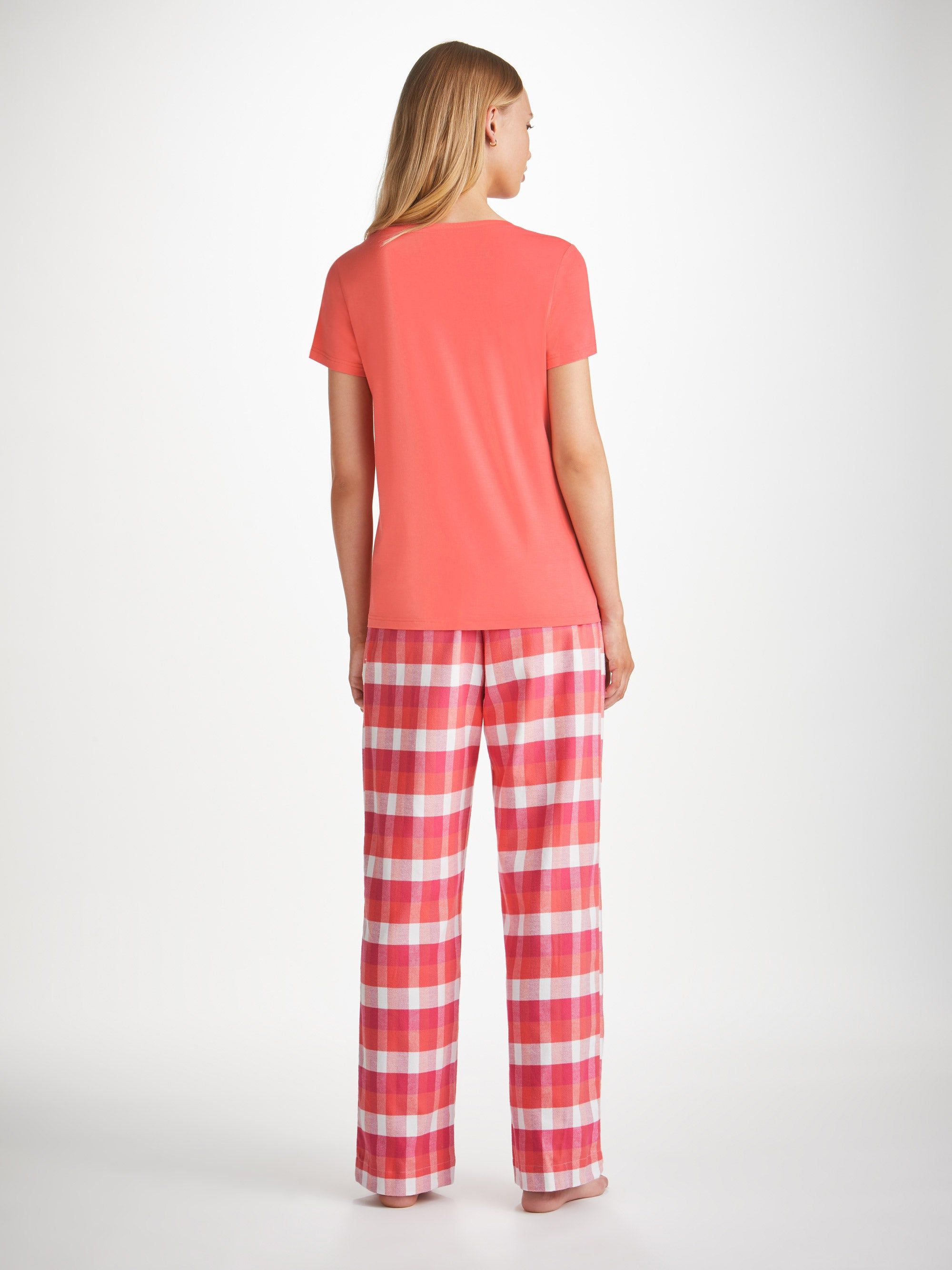 Women's Lounge Trousers Kelburn 39 Brushed Cotton Pink sold by Derek Rose product image thumbnail 4