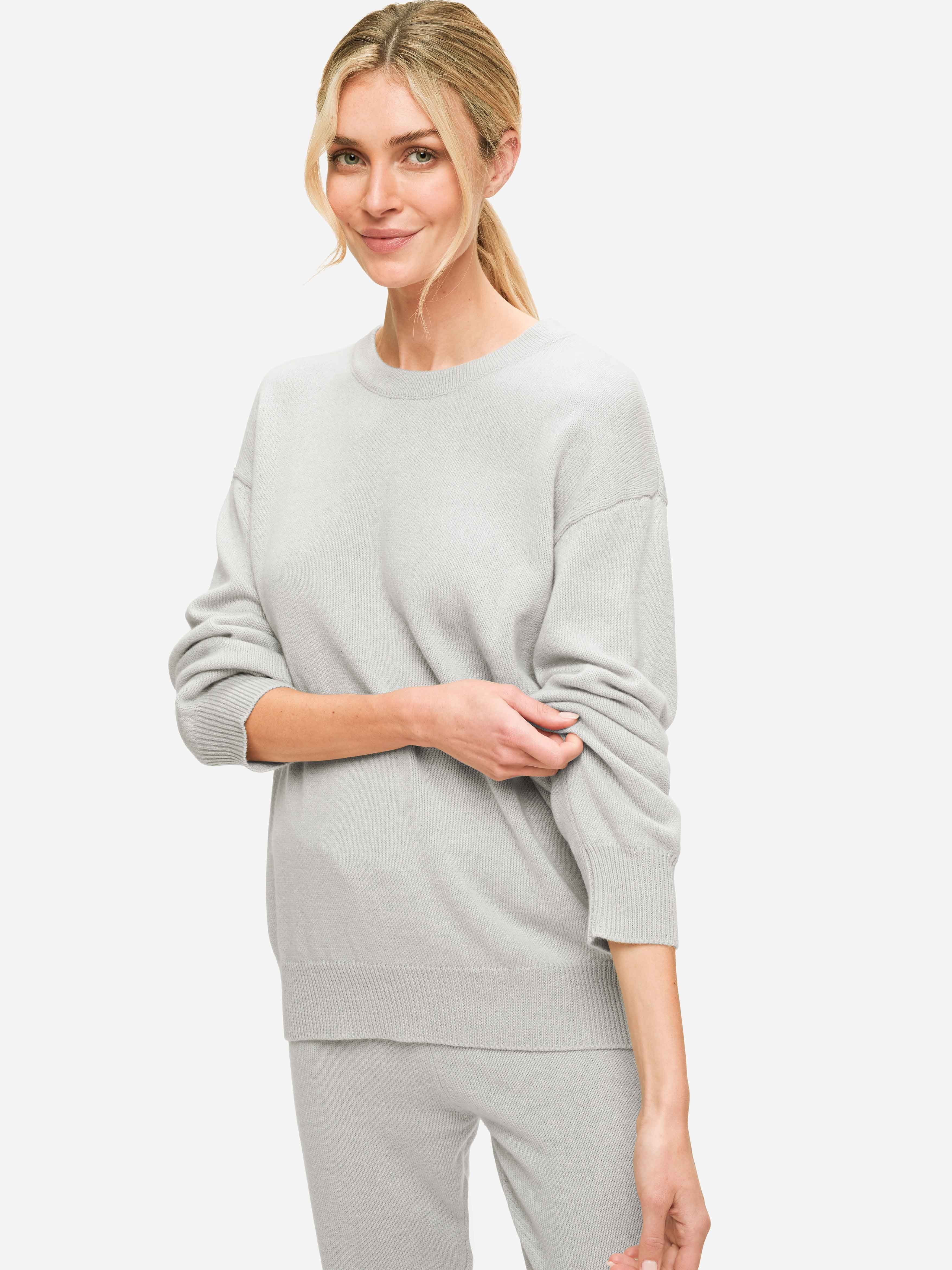 Women's Relaxed Sweater Daphne Cashmere Silver sold by Derek Rose