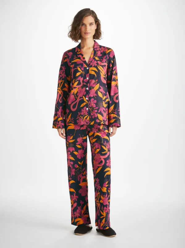 Women's Pyjamas Ledbury 68 Cotton Batiste Navy sold by Derek Rose