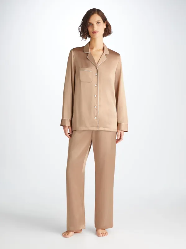 Women's Pajamas Bailey Silk Satin Bronze sold by Derek Rose