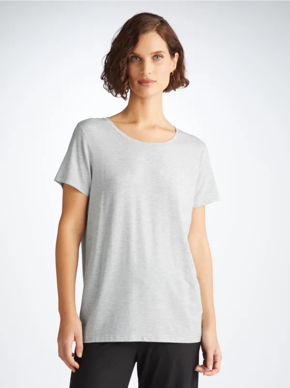 Women's T-Shirt Ethan Micro Modal Stretch Silver Marl sold by Derek Rose