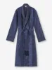 Men's Dressing Gown Verona 66 Silk Jacquard Navy sold by Derek Rose
