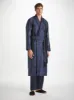 Men's Dressing Gown Verona 66 Silk Jacquard Navy sold by Derek Rose