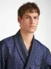 Men's Dressing Gown Verona 66 Silk Jacquard Navy sold by Derek Rose