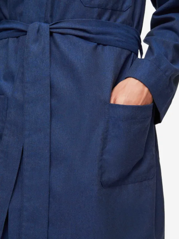 Men's Lounge Gown Balmoral 3 Brushed Cotton Navy sold by Derek Rose