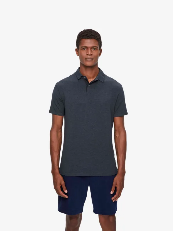 Men's Polo Shirt Marlowe Micro Modal Stretch Anthracite sold by Derek Rose