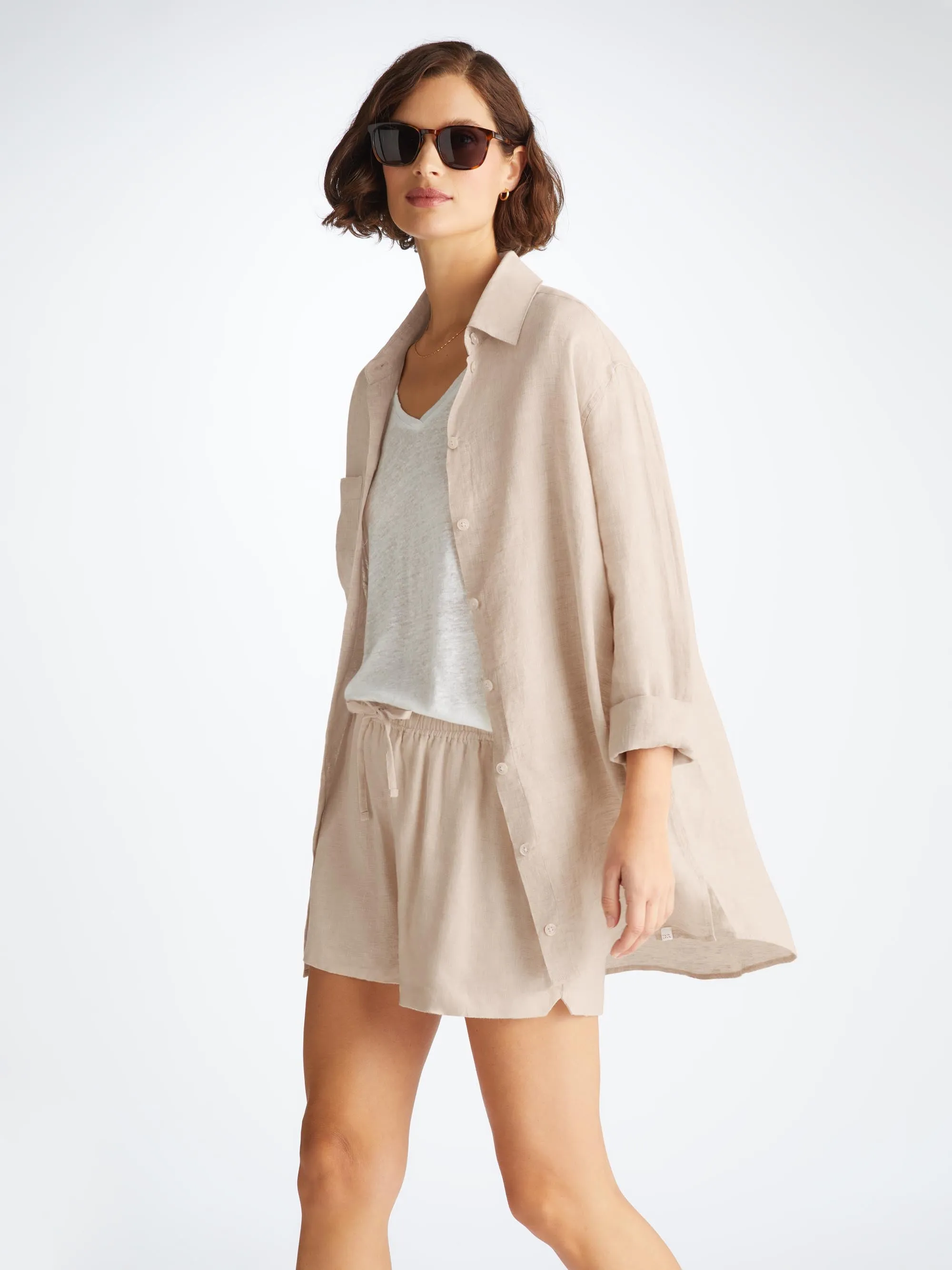 Women's Shirt Sicily Linen Sand sold by Derek Rose product image thumbnail 2