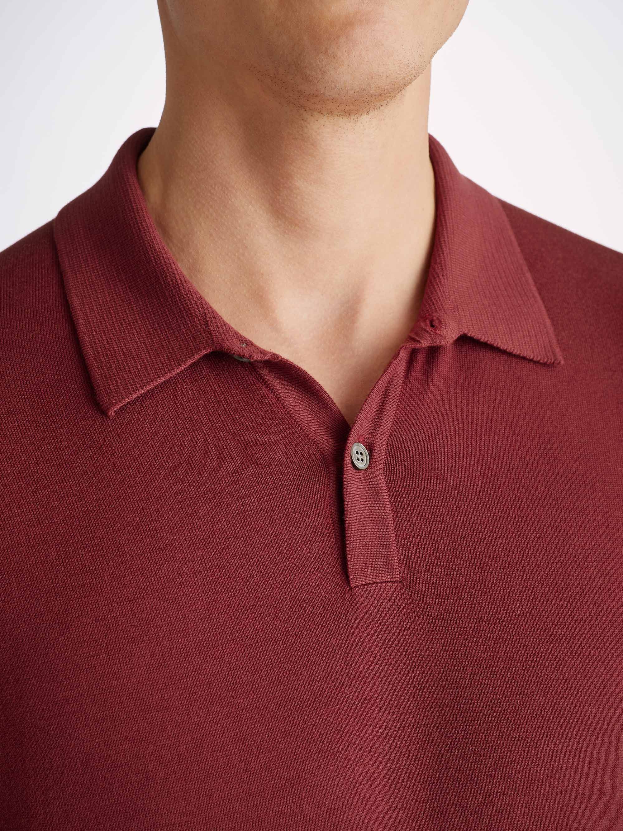 Men's Polo Shirt Jacob Sea Island Cotton Wine sold by Derek Rose product image thumbnail 5