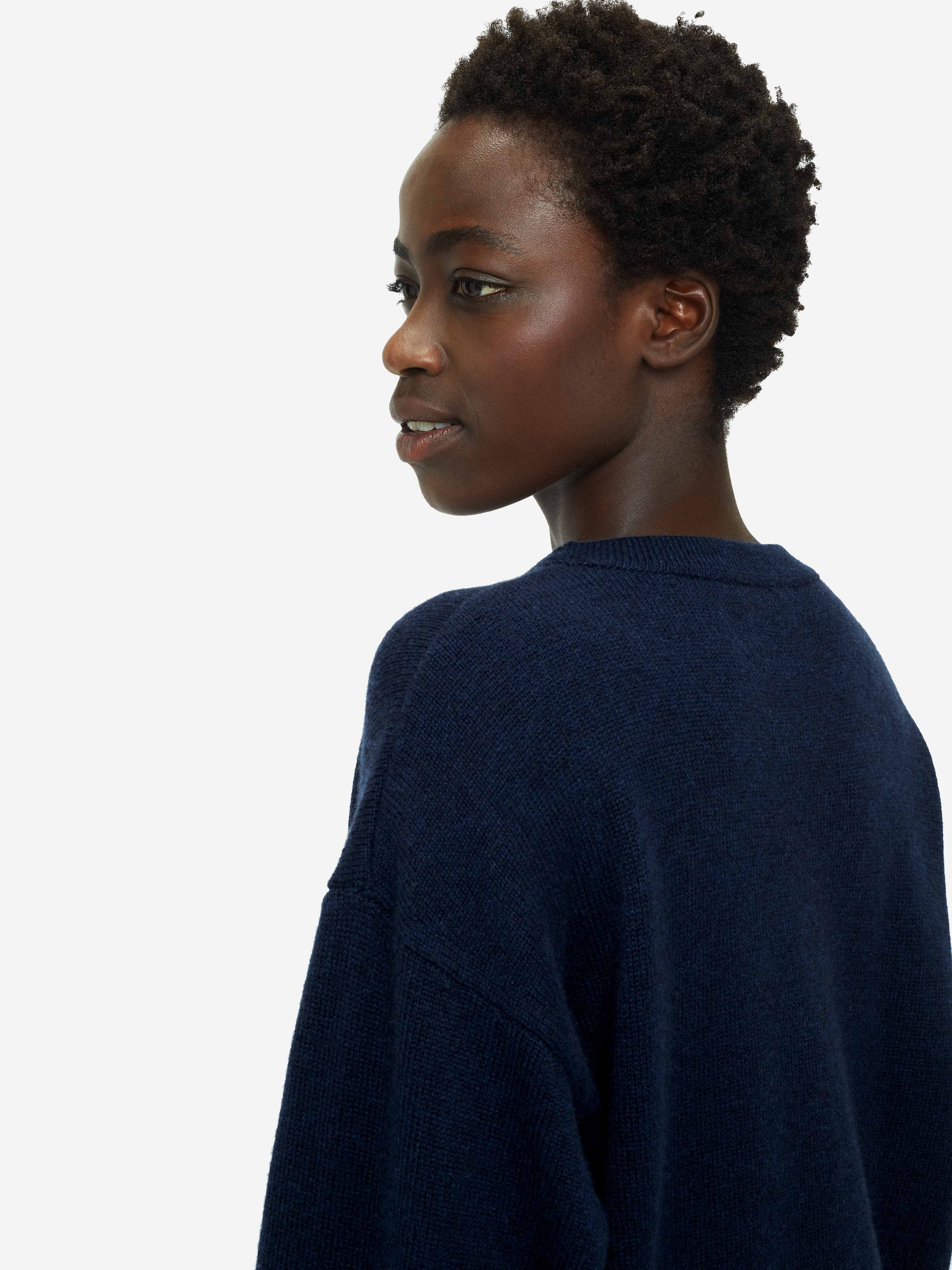 Women's Relaxed Sweater Daphne Cashmere Navy sold by Derek Rose product image thumbnail 5