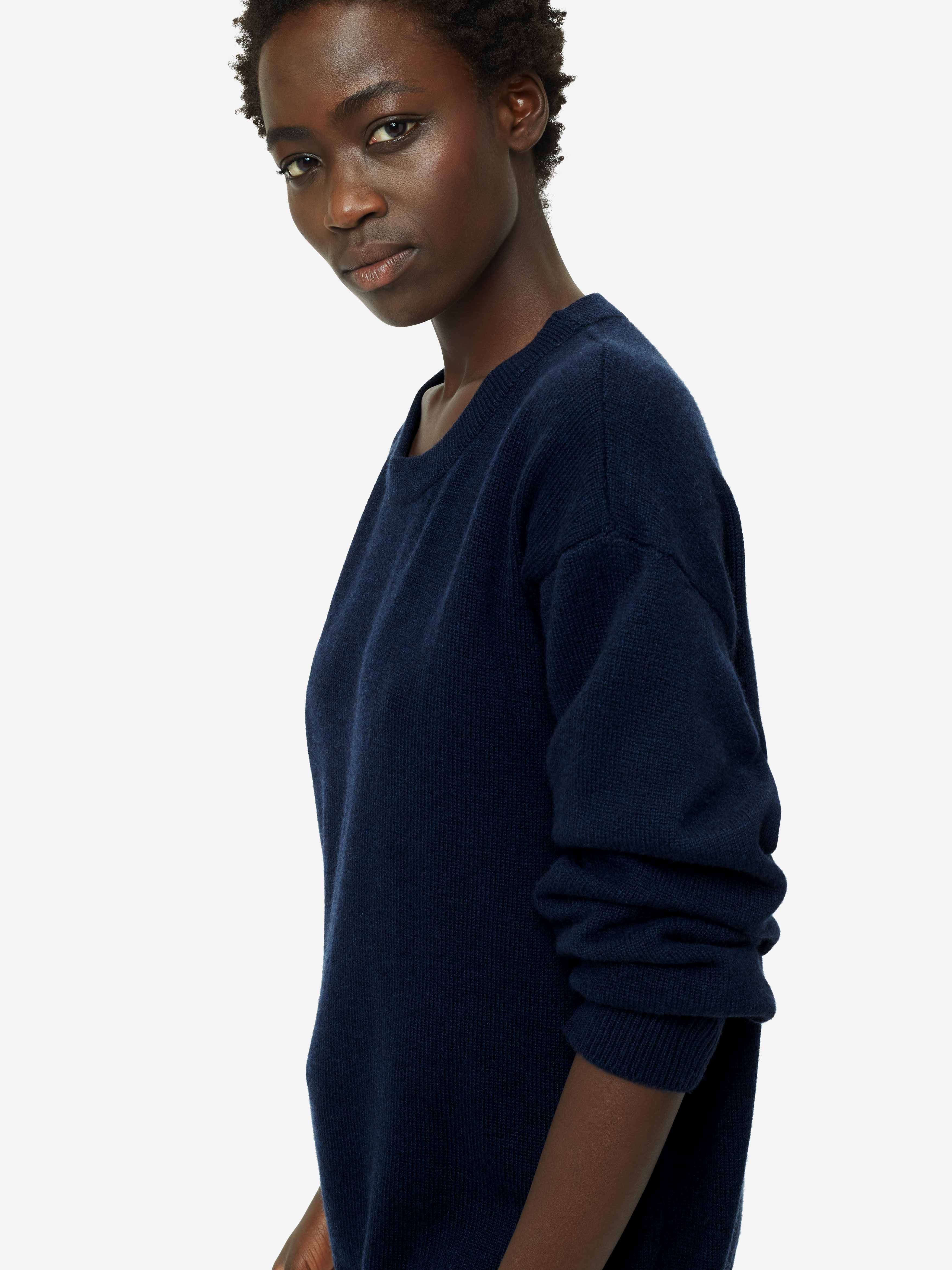Women's Relaxed Sweater Daphne Cashmere Navy sold by Derek Rose product image thumbnail 6