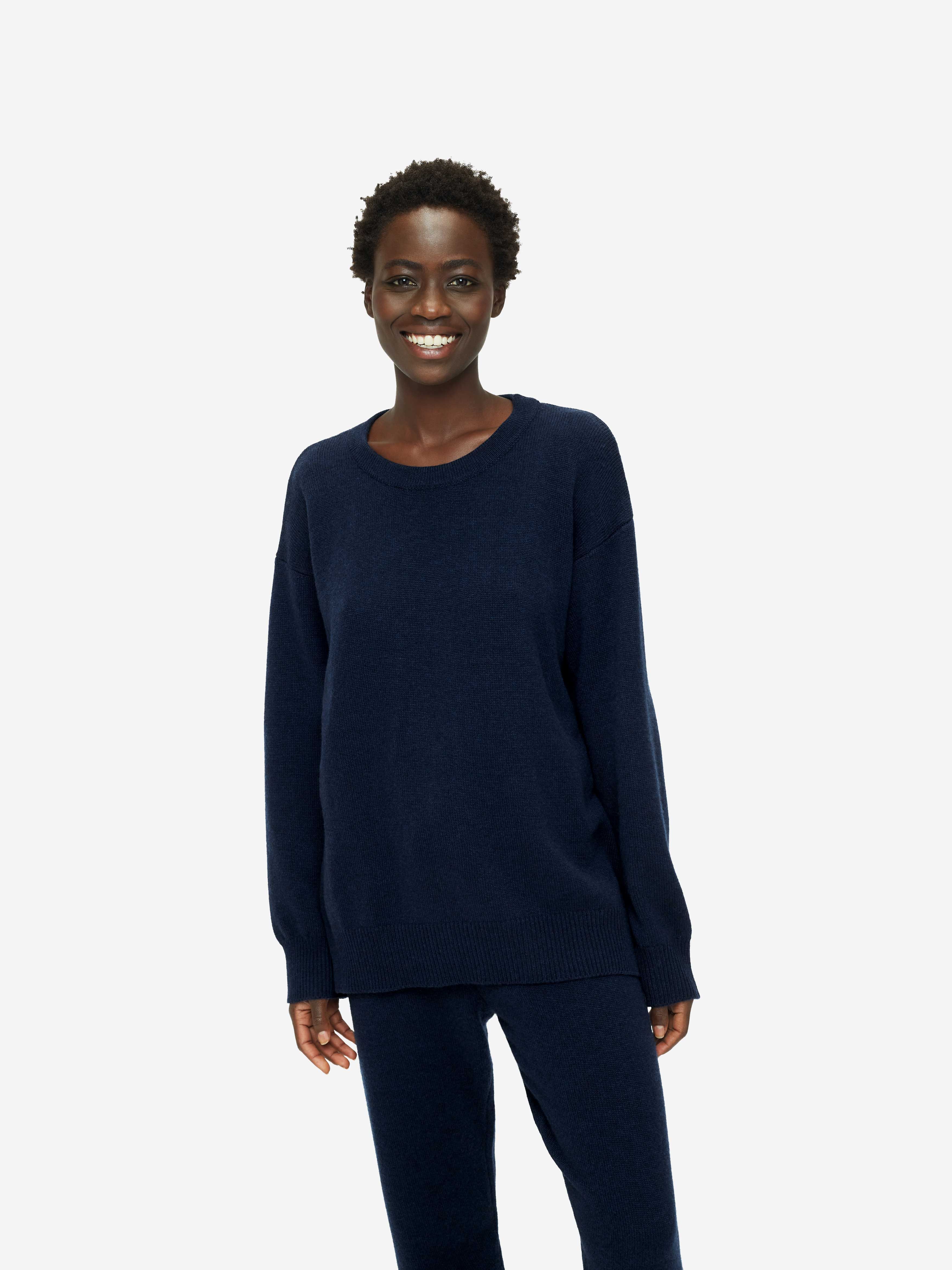 Women's Relaxed Sweater Daphne Cashmere Navy sold by Derek Rose product image thumbnail 7