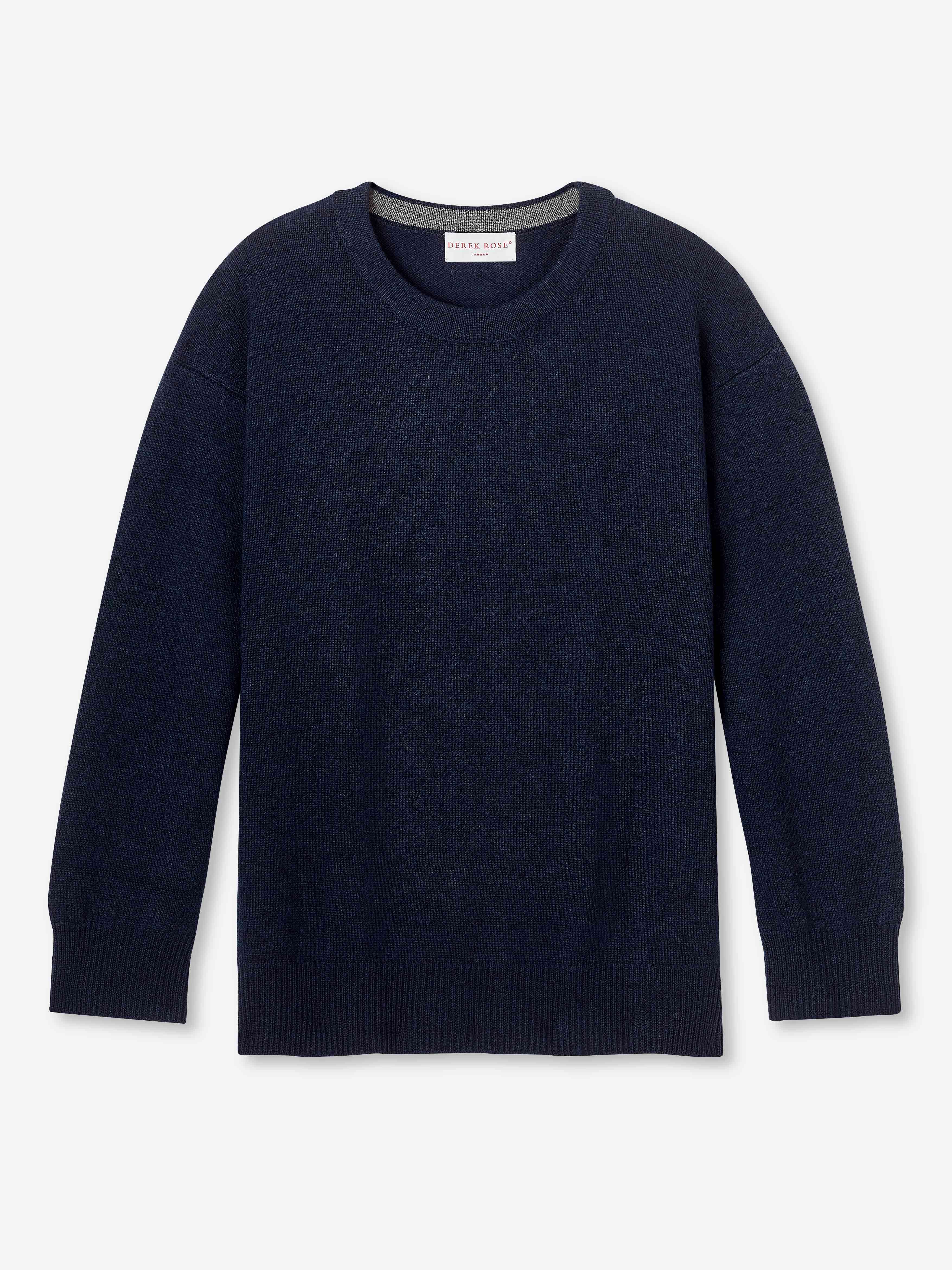 Women's Relaxed Sweater Daphne Cashmere Navy sold by Derek Rose product image thumbnail 2