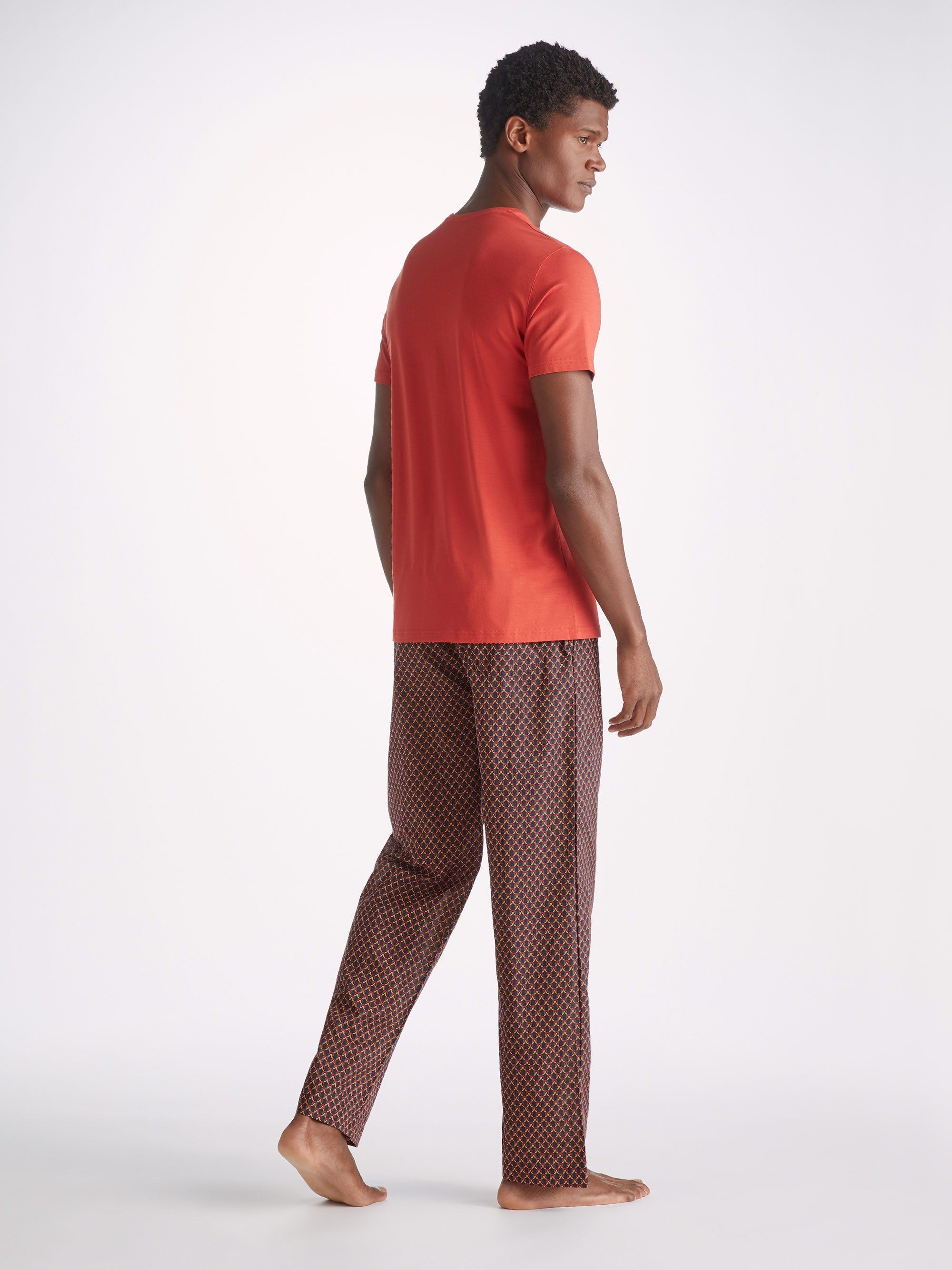 Men's Lounge Trousers Ledbury 65 Brushed Cotton Multi sold by Derek Rose product image thumbnail 4