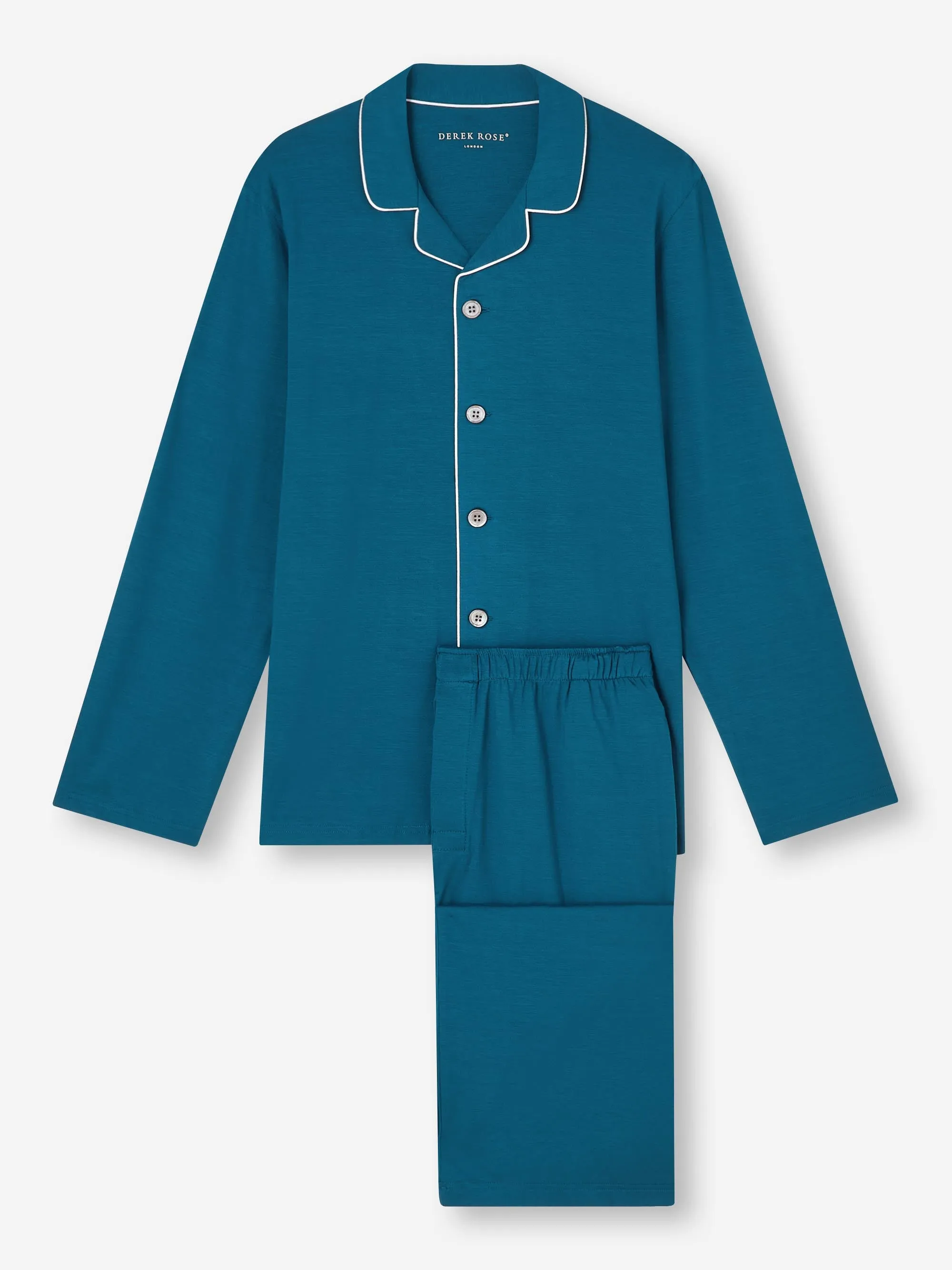 Men's Pajamas Basel Micro Modal Stretch Poseidon Blue sold by Derek Rose product image thumbnail 2