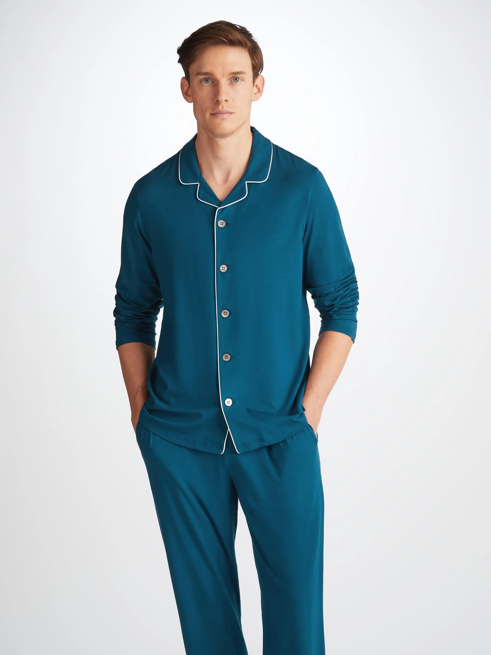 Men's Pajamas Basel Micro Modal Stretch Poseidon Blue sold by Derek Rose