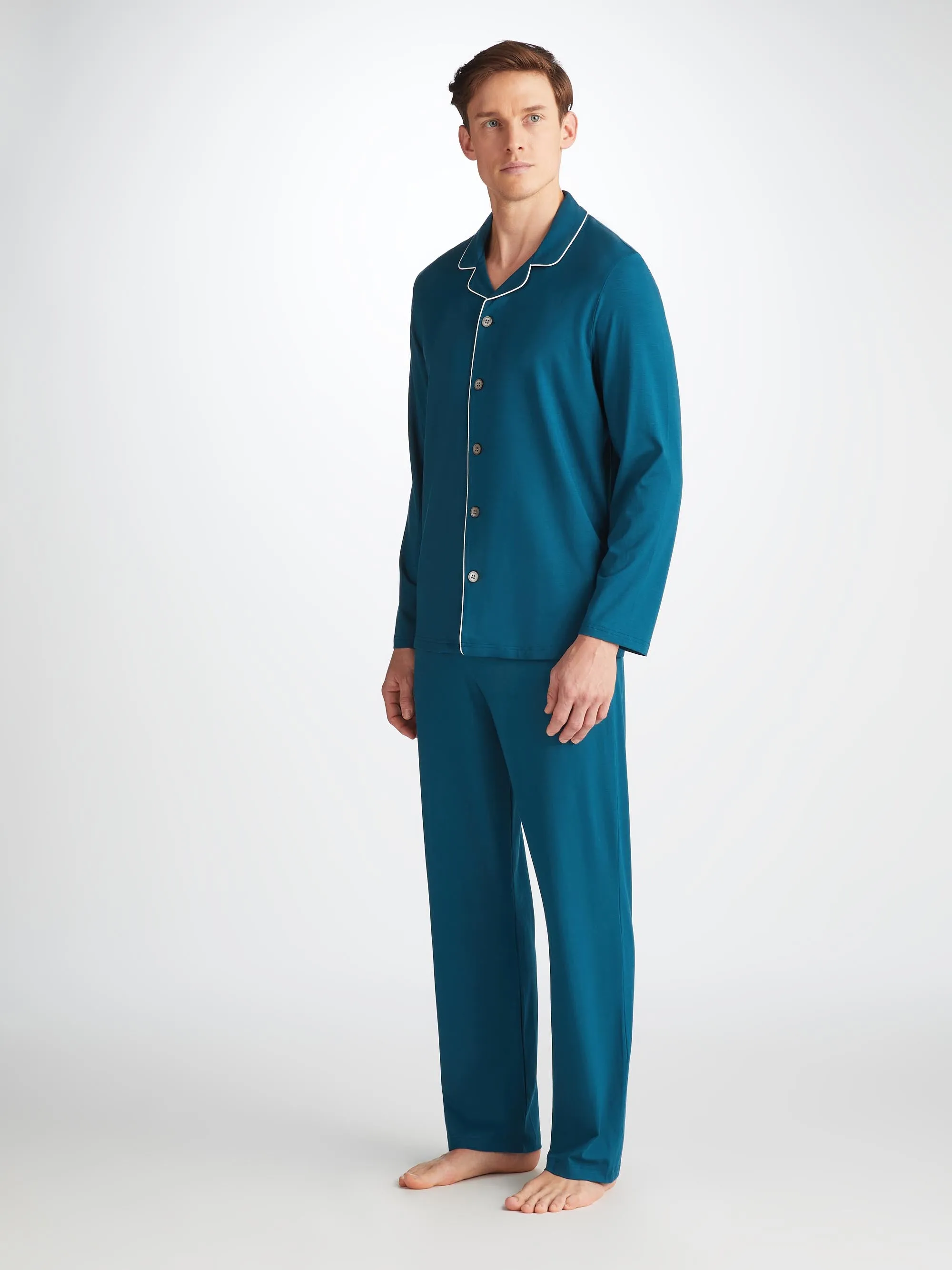 Men's Pajamas Basel Micro Modal Stretch Poseidon Blue sold by Derek Rose product image thumbnail 3