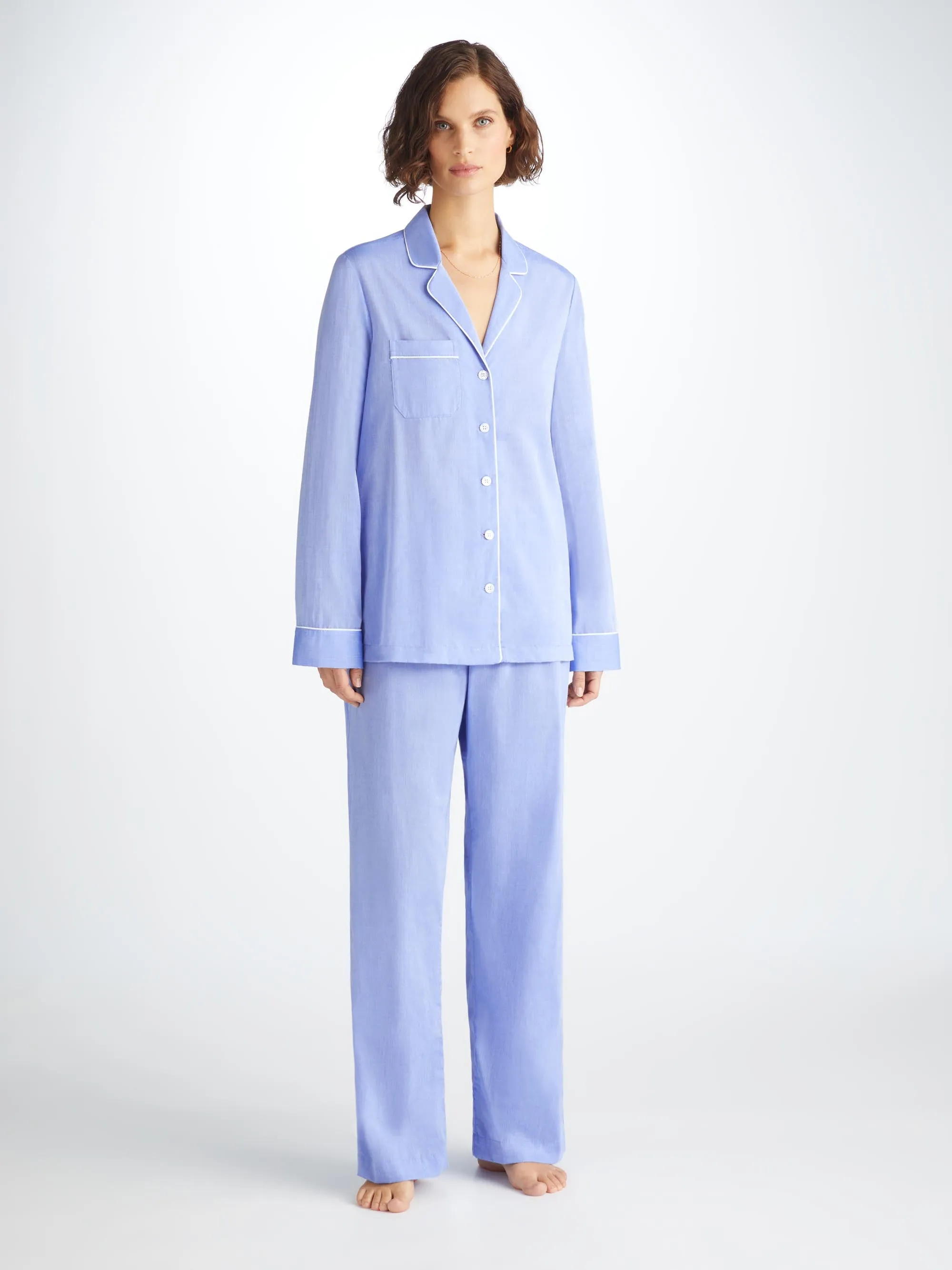 Women's Pajamas Amalfi Cotton Batiste Blue sold by Derek Rose product image thumbnail 3